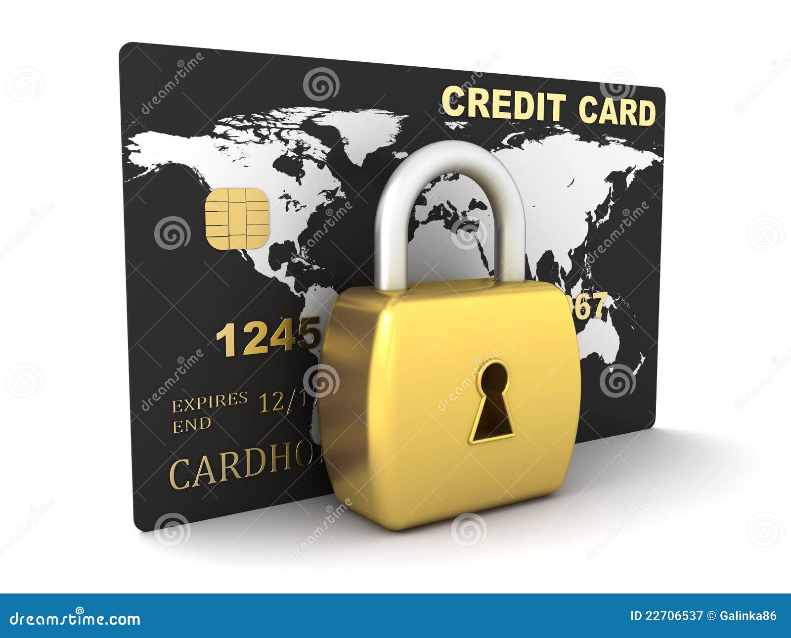 Credit card and lock stock illustration. Illustration of finance 22706537