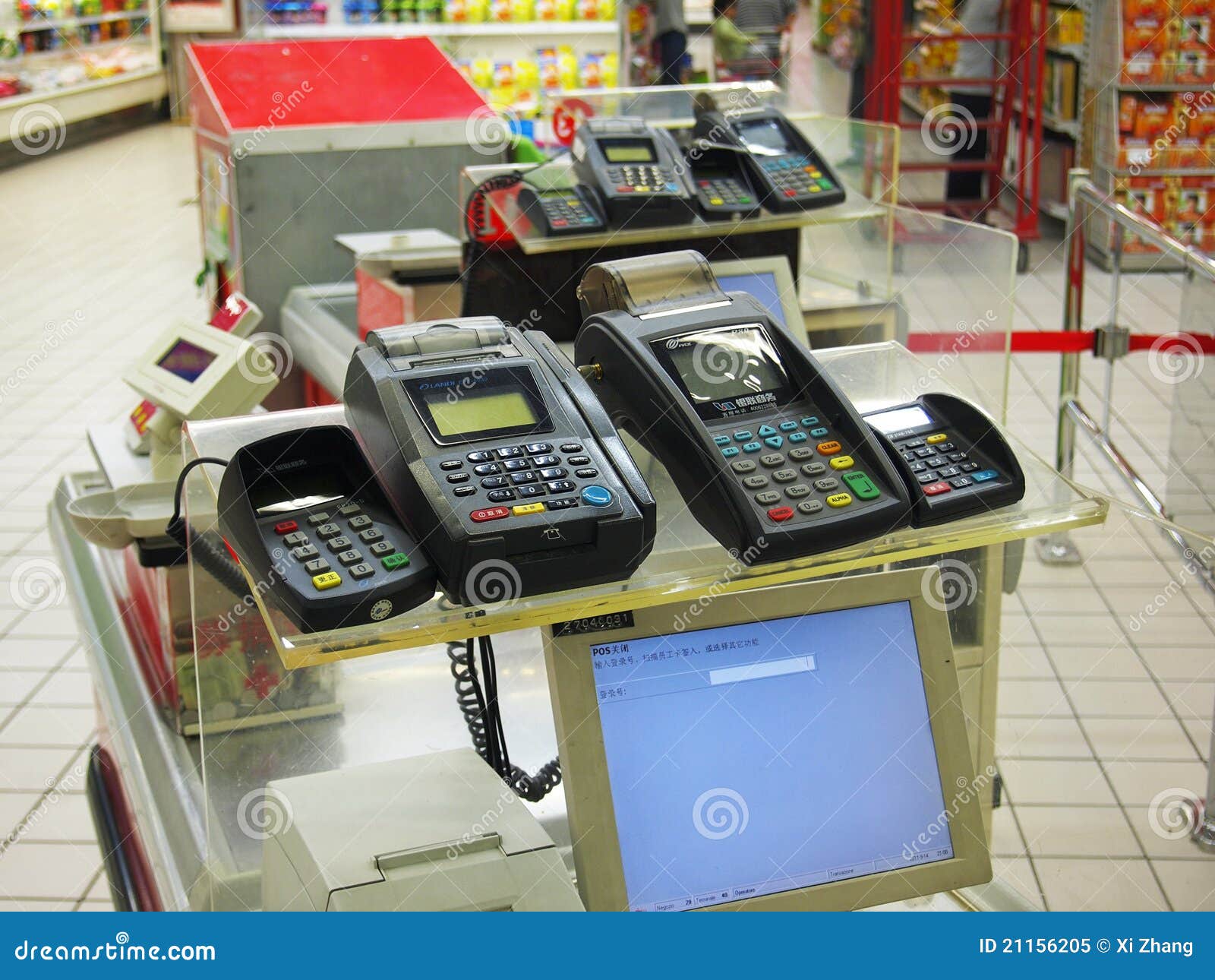 Credit Card Machine in Supermarket Editorial Image Image of reader