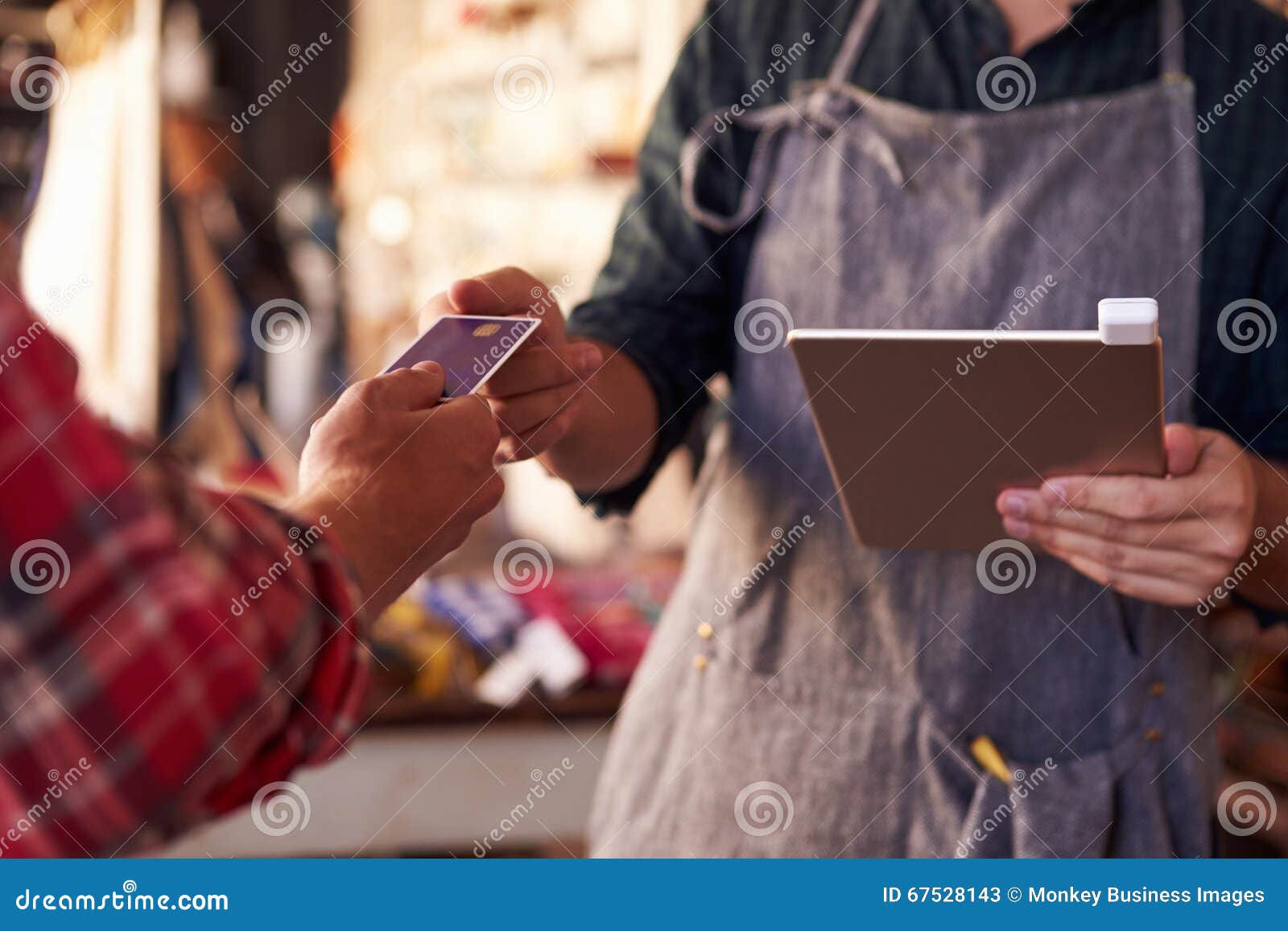 Credit Card Reading Device Attached To Digital Tablet Stock Image