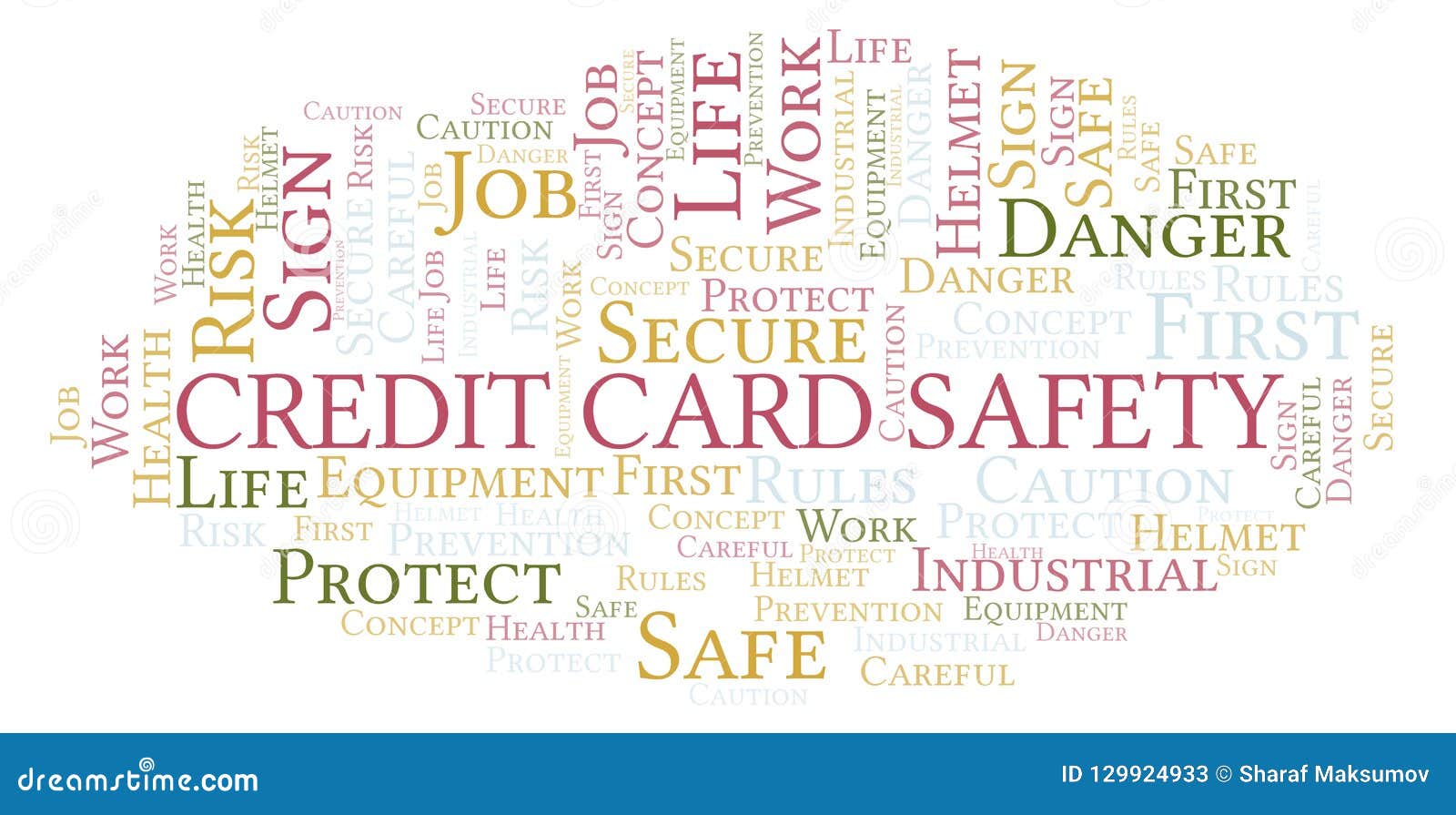 Credit Card Safety Word Cloud. Stock Illustration Illustration of