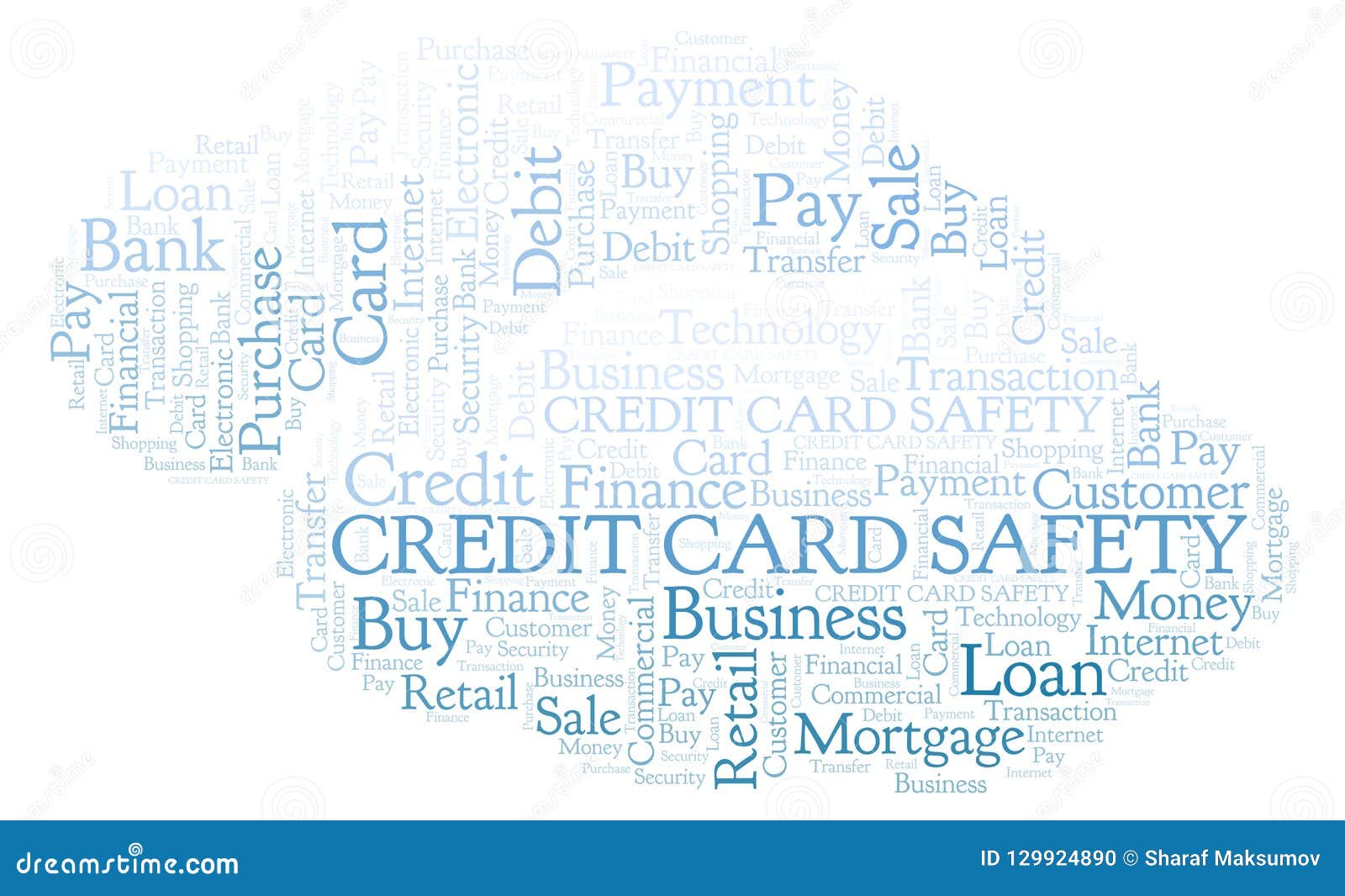 Credit Card Safety Word Cloud. Stock Illustration Illustration of