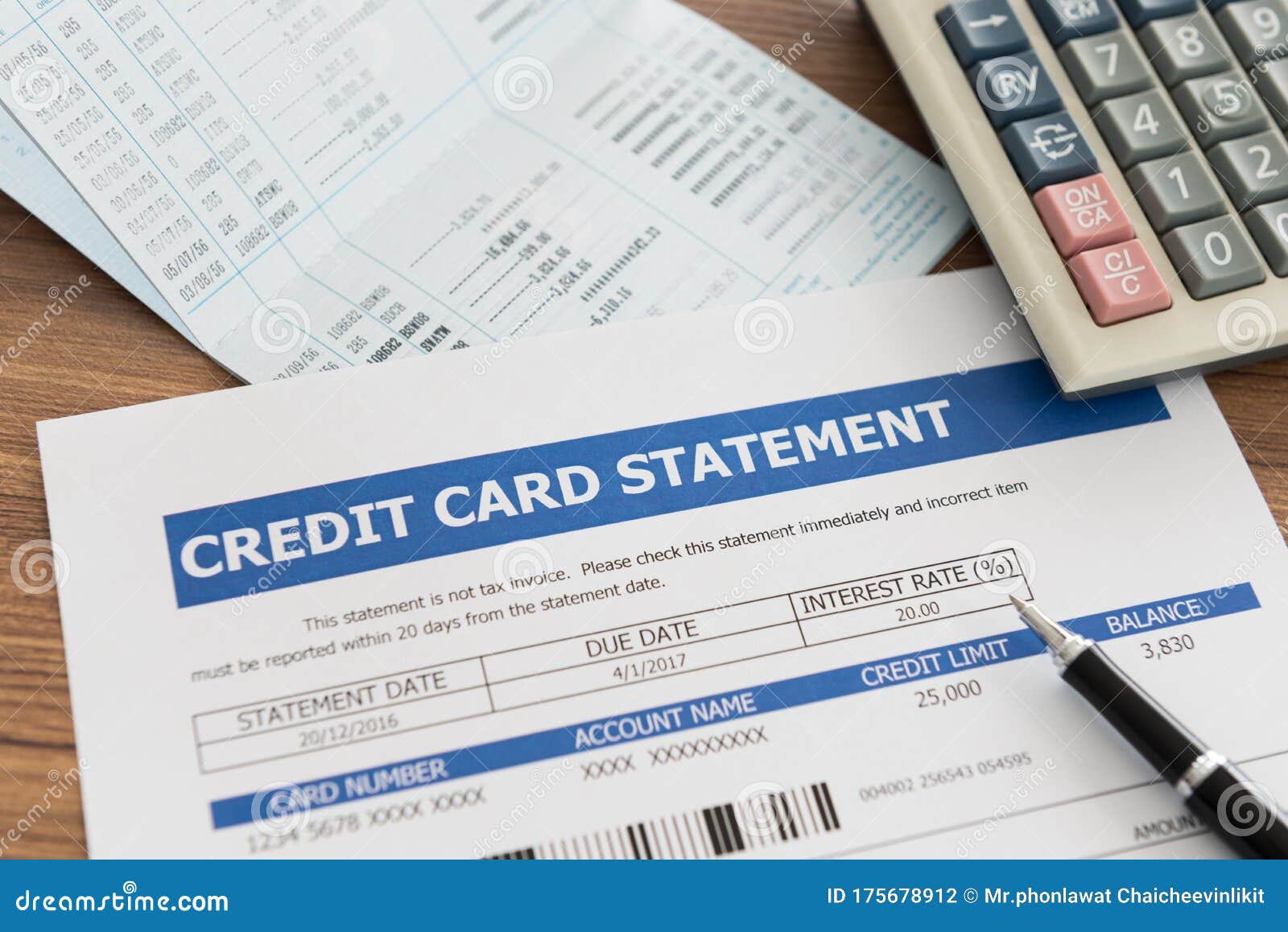 credit card statement