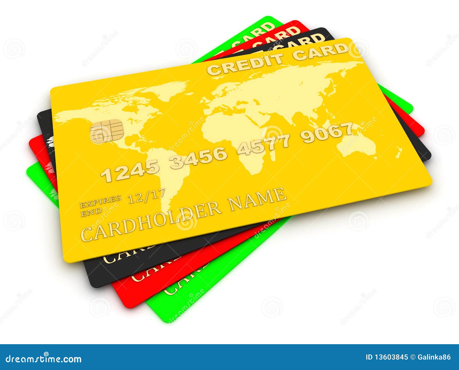 Credit Cards. This is a 3D rendered picture.