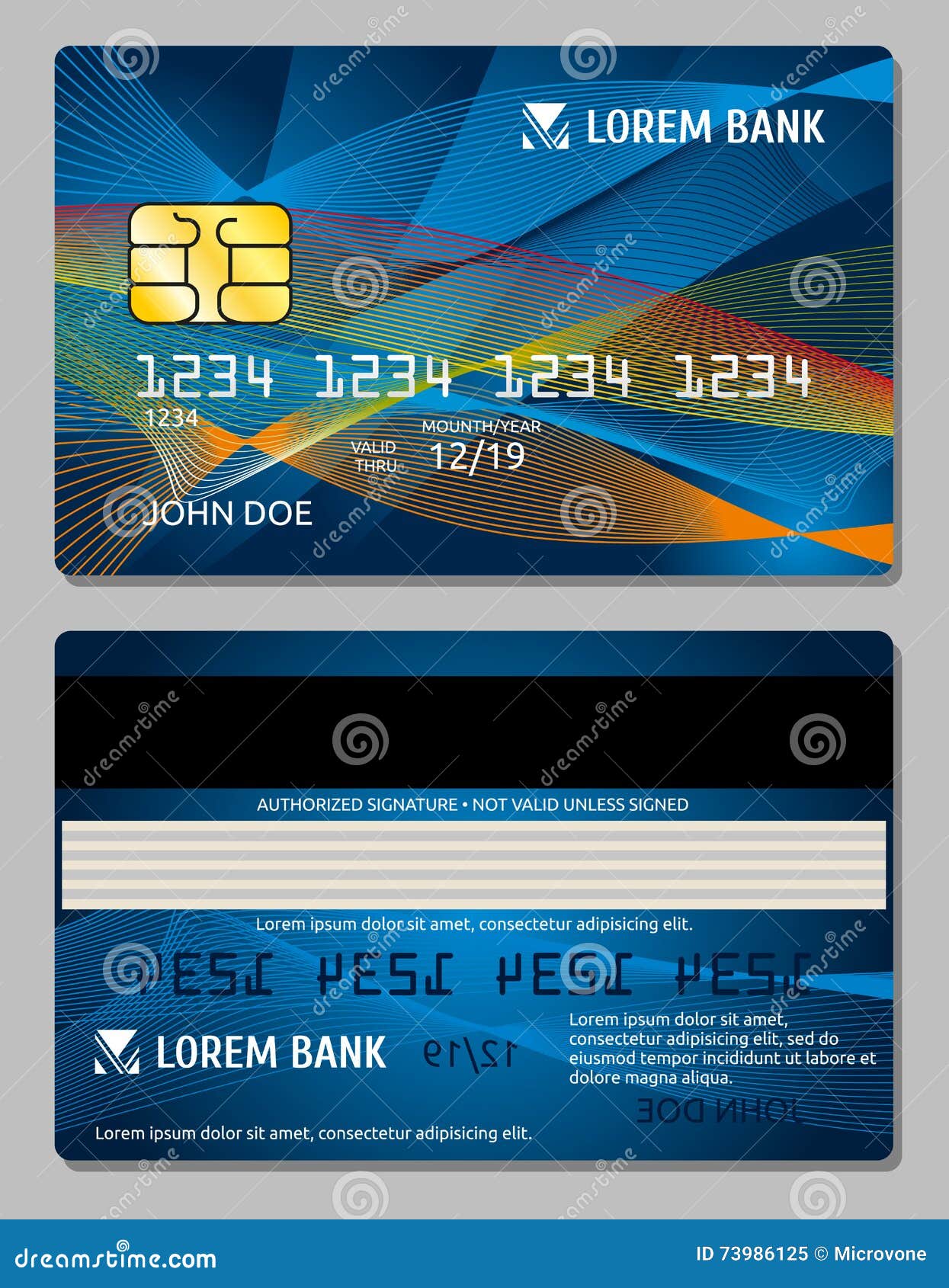 Credit Cards Design Vector Template Stock Vector - Illustration of ...