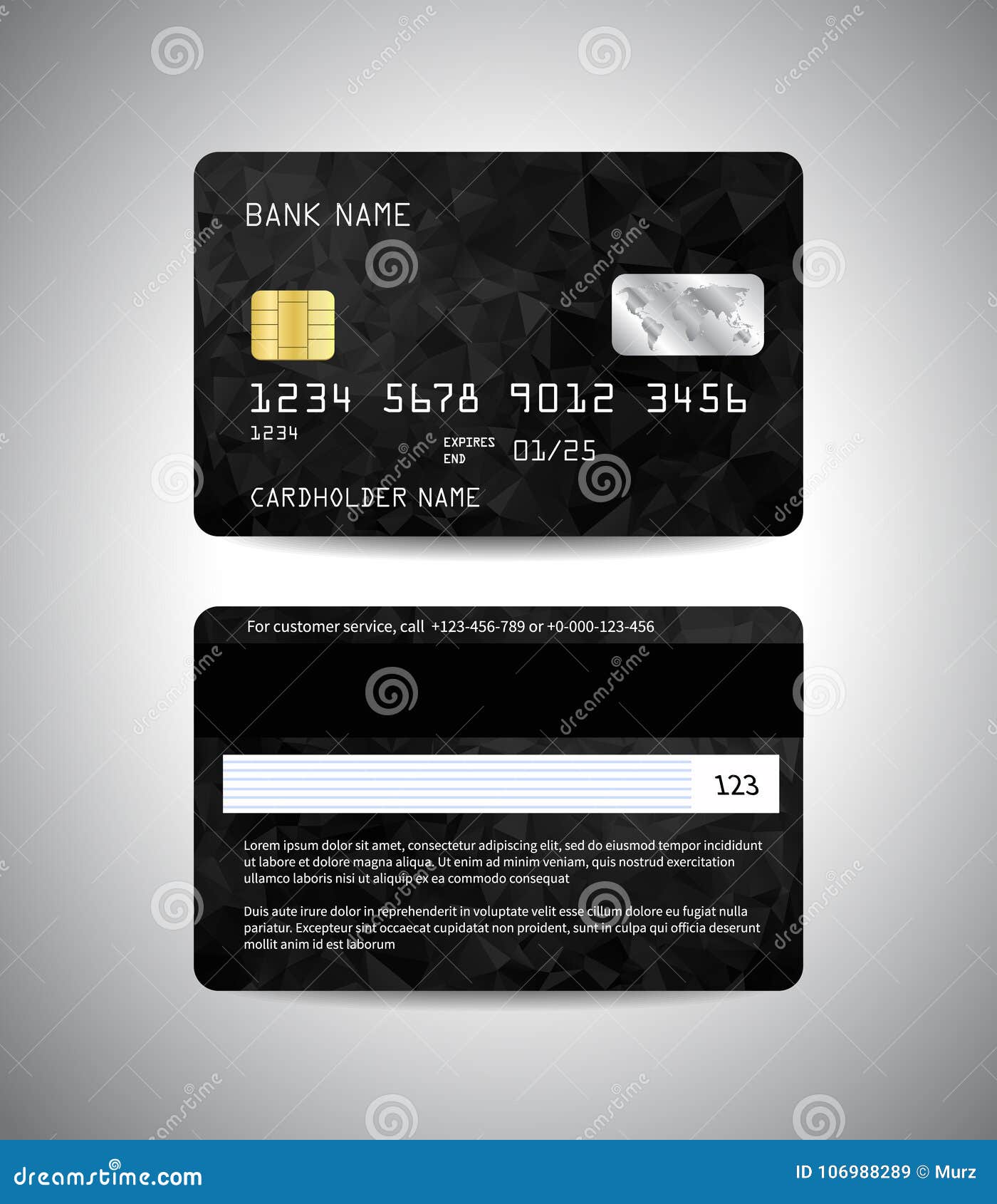 Credit Cards Set with Black Background Stock Vector - Illustration of ...