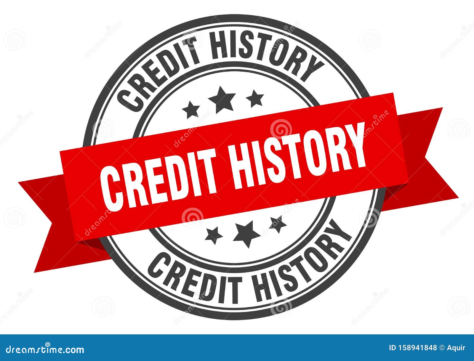 Credit history label stock vector. Illustration of vector - 158941848