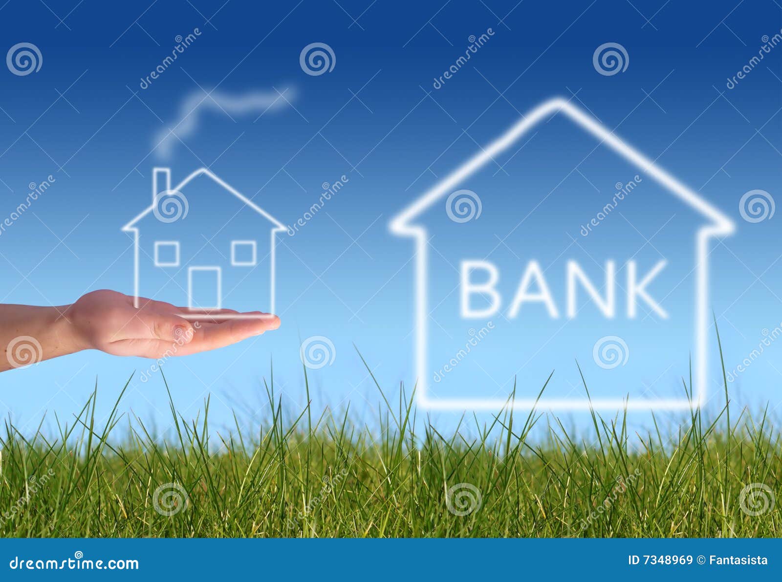 Credit for house stock image. Image of grass, bank, banking 7348969