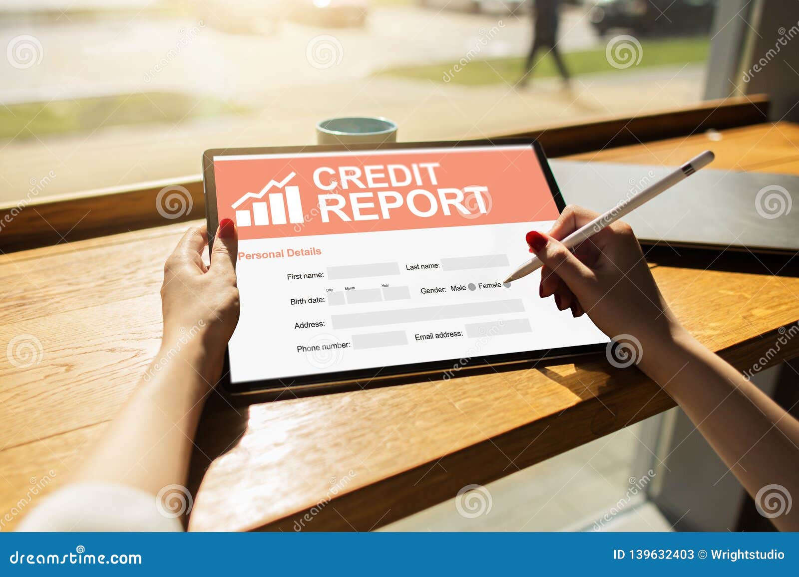 Credit Report Application Form On Screen. Business And ...