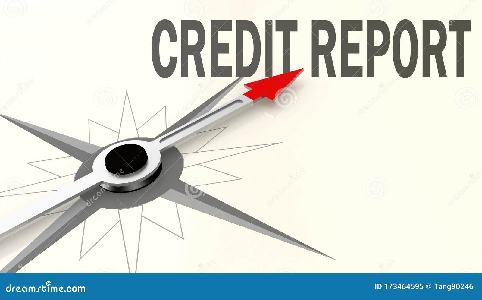 Credit Report Word On Compass With Red Arrow Stock ...