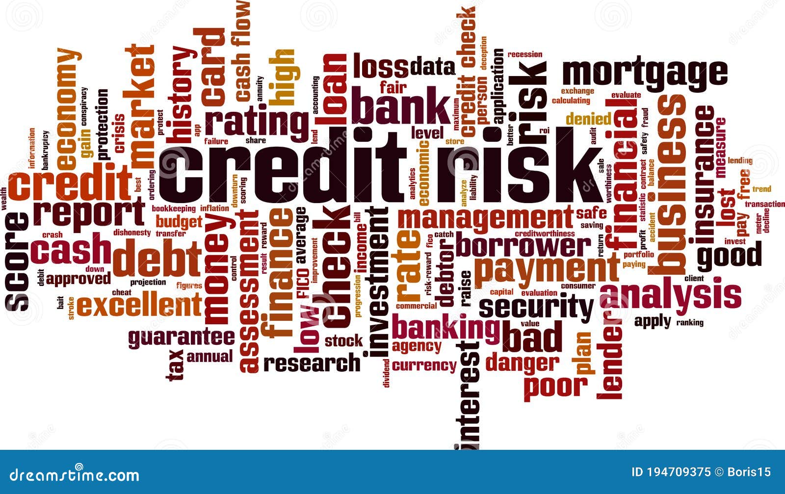 Credit risk word cloud stock vector. Illustration of application