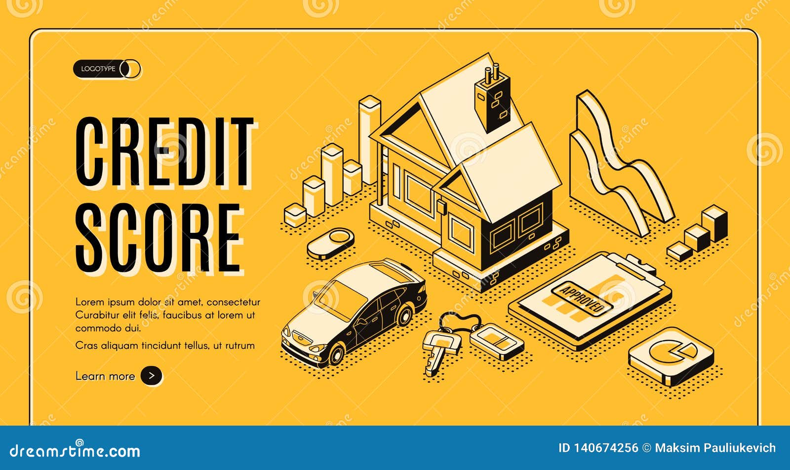 credit score service isometric  website