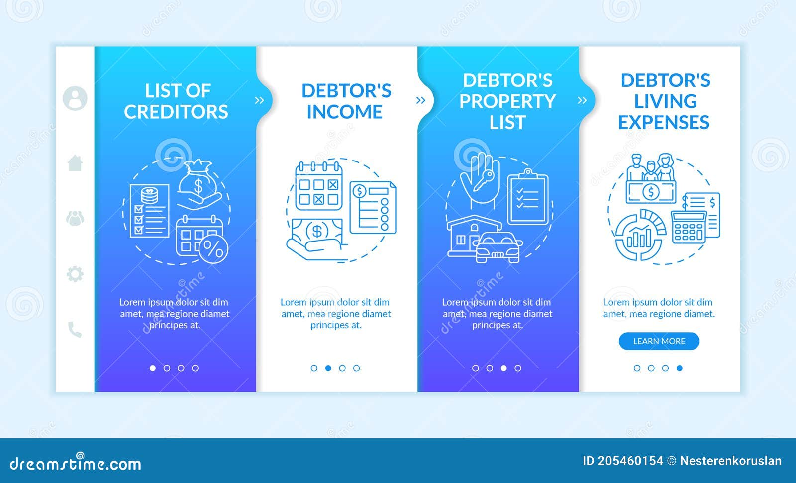Creditor And Debtor Documentation Vector Infographic Template Creditor And Debtor Documentation Vector Infographic Template