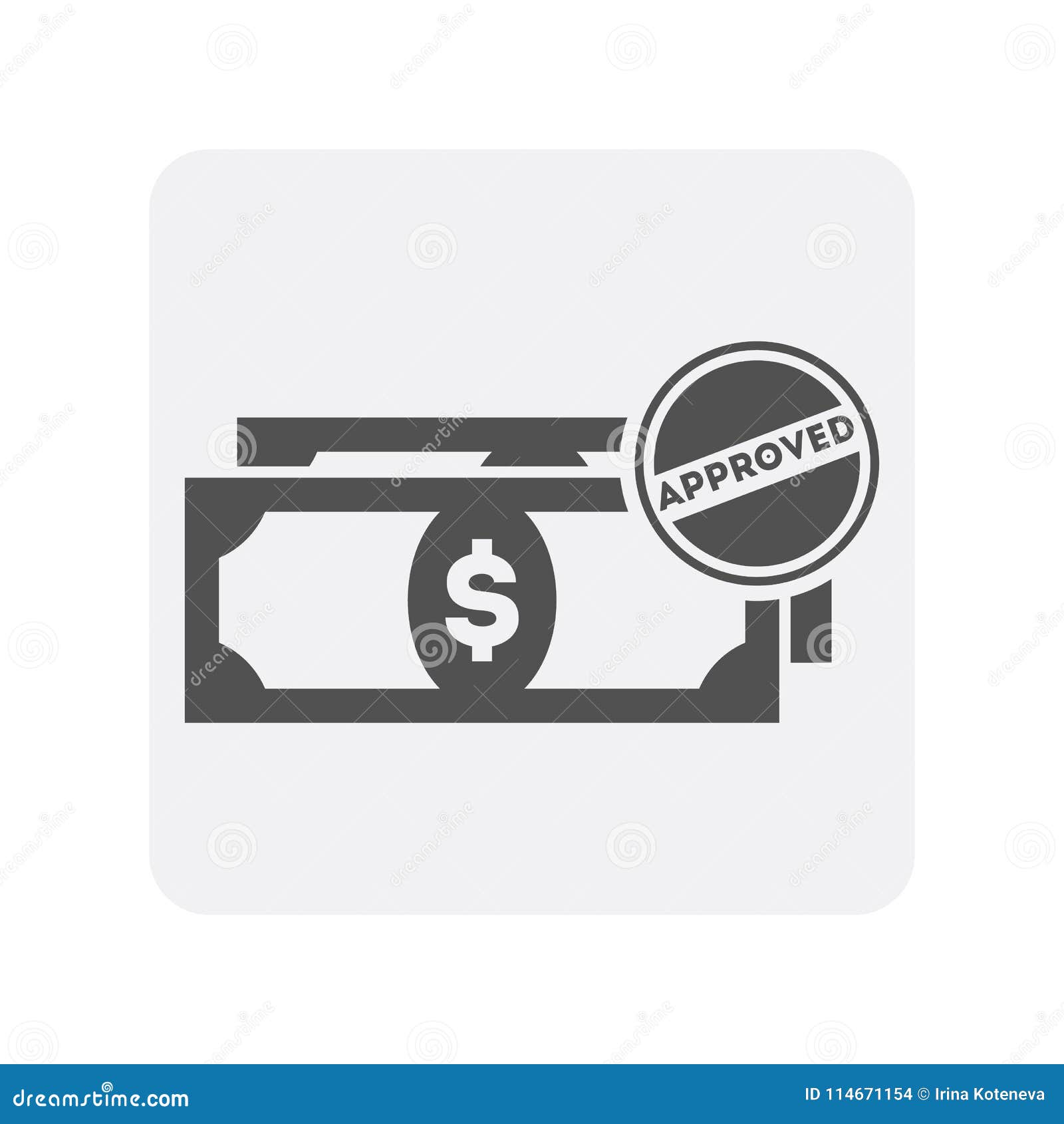 creditworthiness icon with money banknote sign