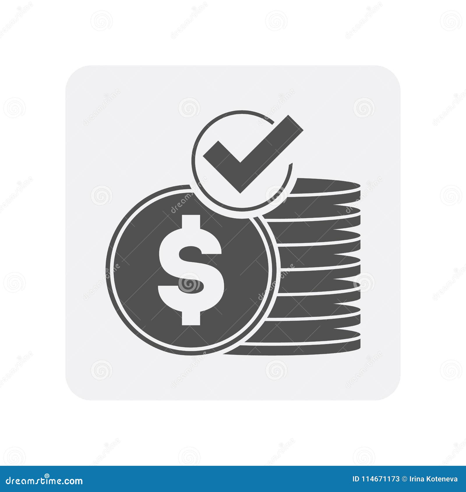 creditworthiness icon with money coin sign