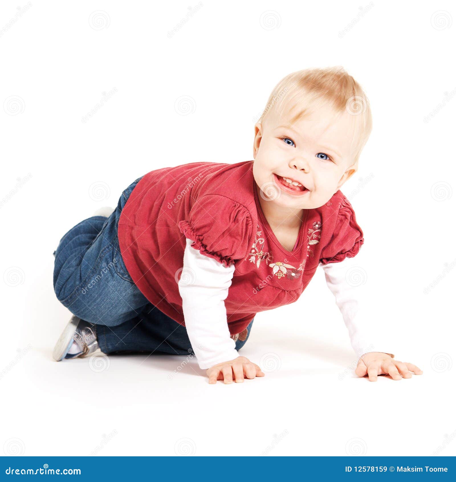 Creeping baby stock image. Image of adorable, love, expression 12578159