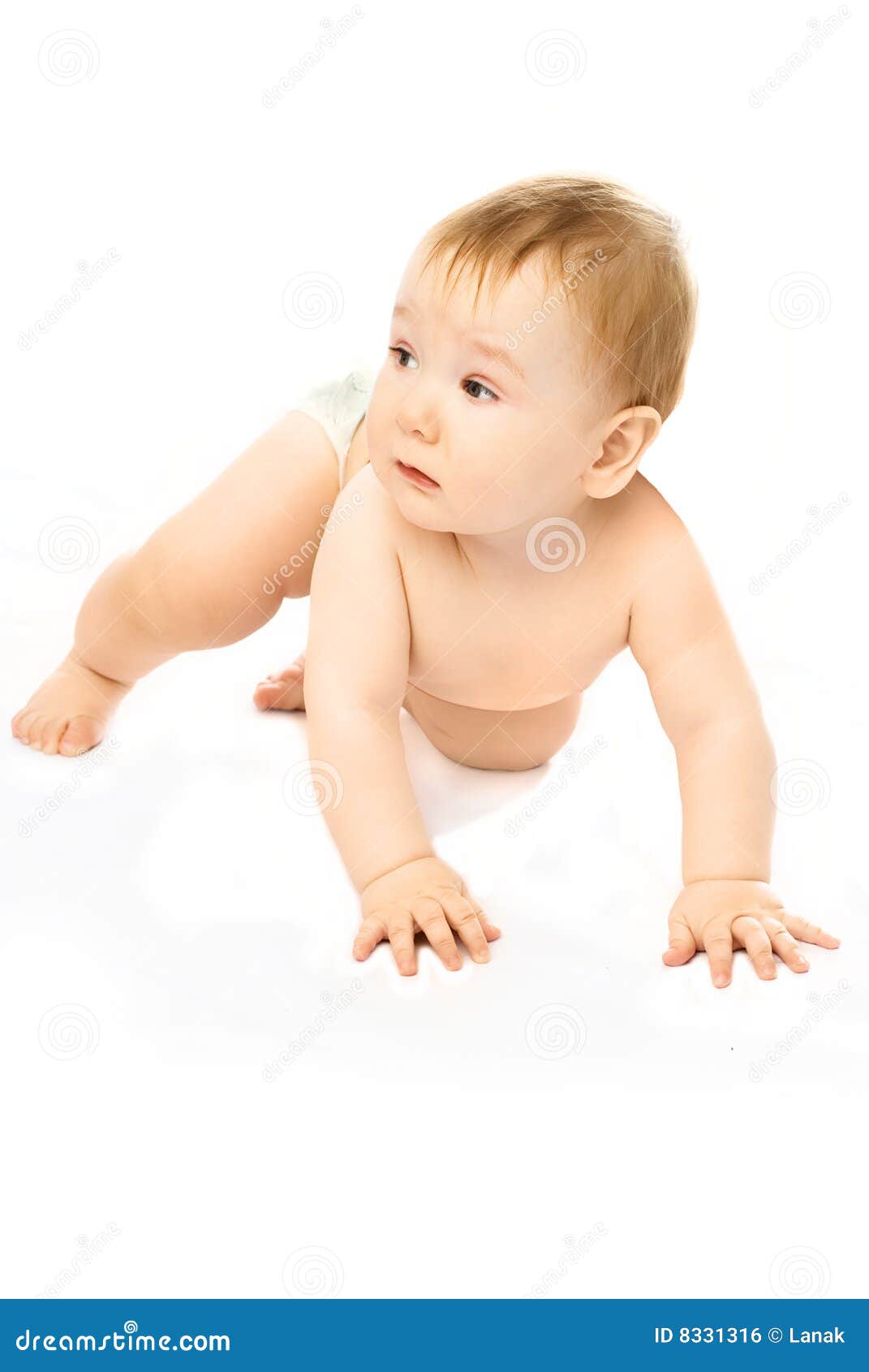 Creeping baby stock photo. Image of caucasian, happy, tenderness 8331316
