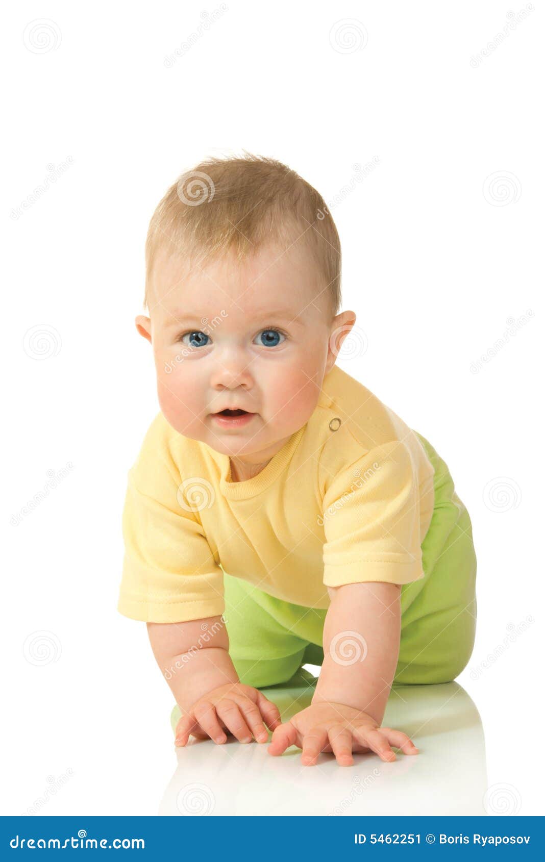 Creeping Small Baby 3 Isolated Stock Image Image of loving, girl