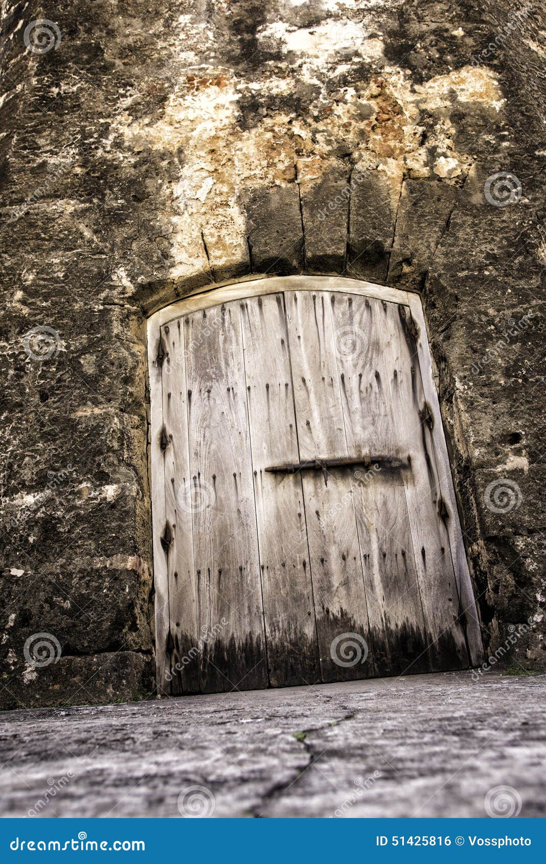 Creepy Dungeon Door stock photo. Image of rock, doorway - 51425816