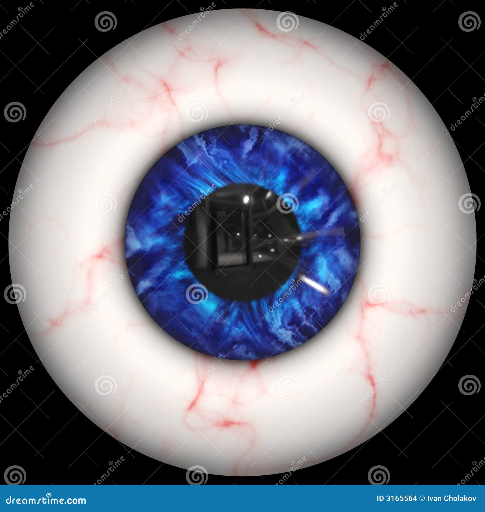 Creepy human eyeball stock illustration. Illustration of iris - 3165564