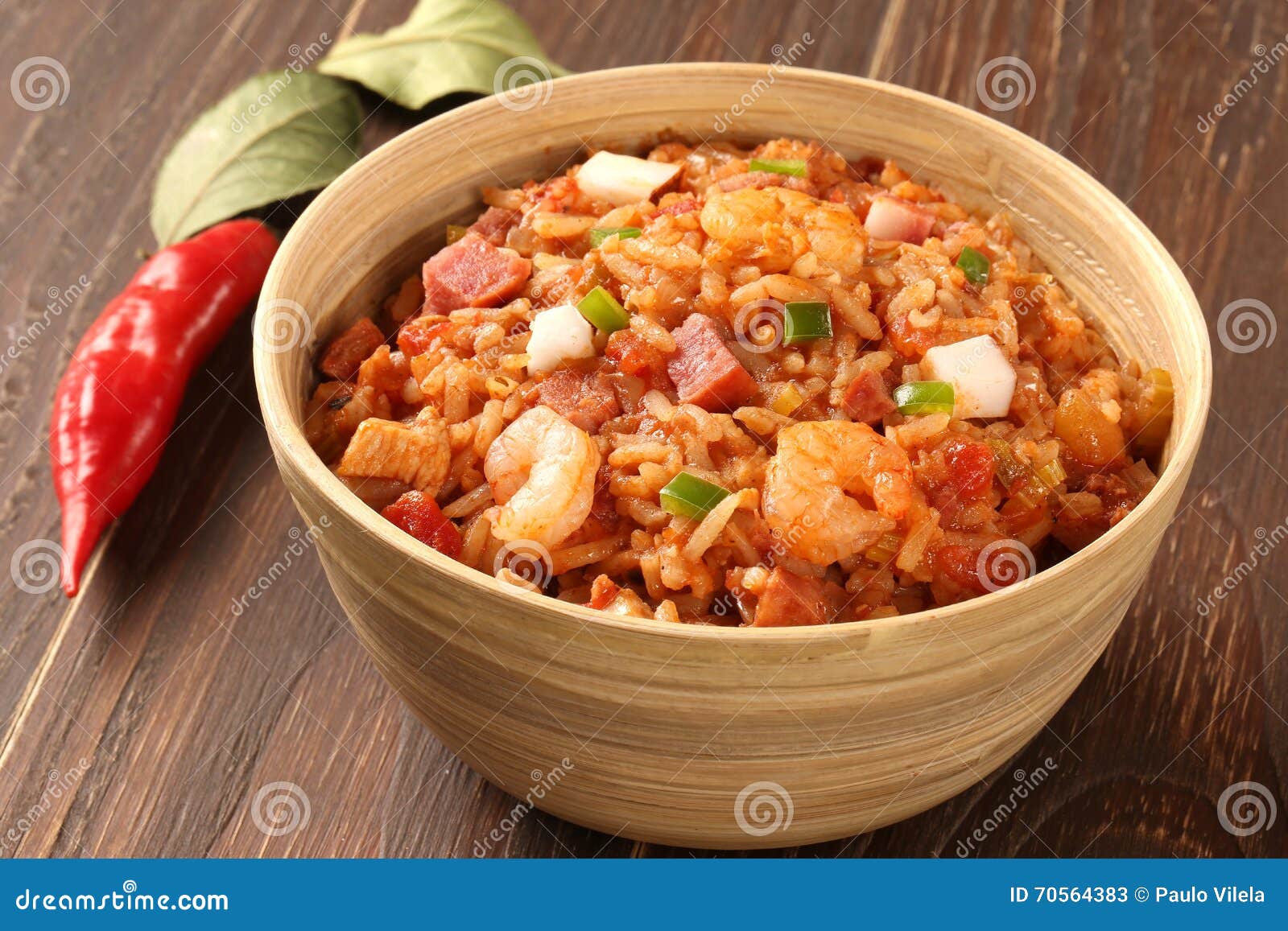 Creole Jambalaya - Rice Cooked with Shrimp, Smoked Sausage and T Stock
