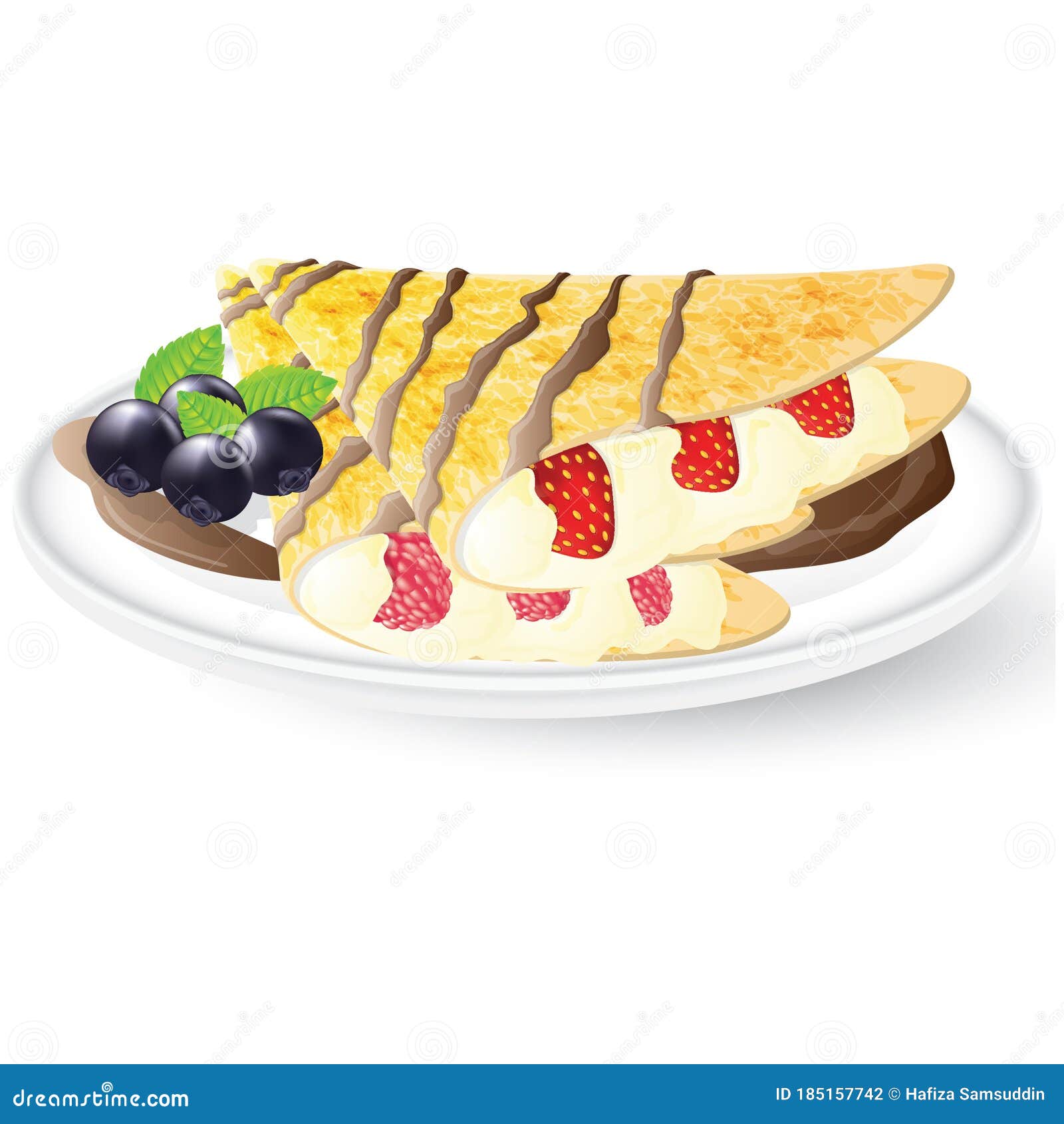 Crepe. Vector Illustration Decorative Design Stock Vector Illustration of food, europe 185157742