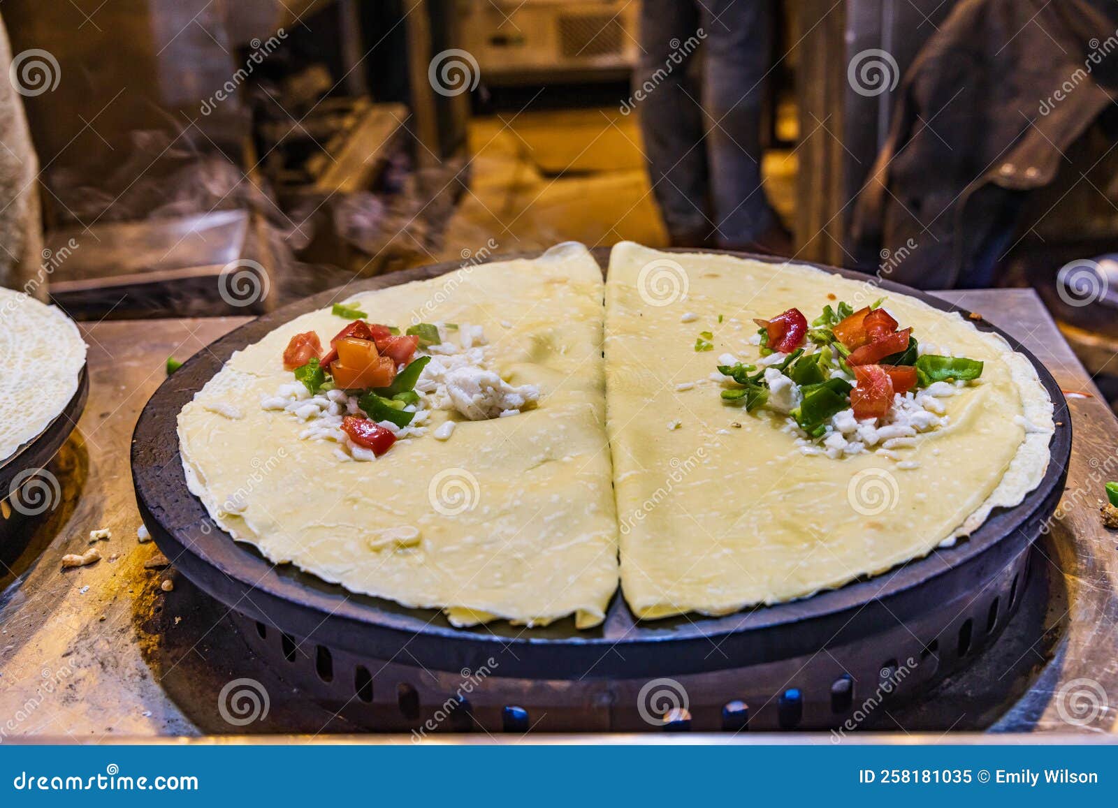 crepes being made at a shop on el moez street in old cairo
