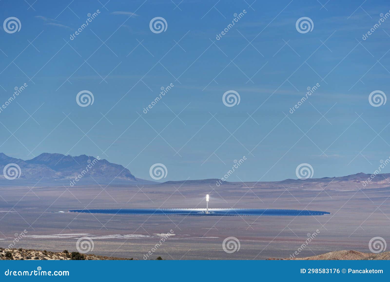 Crescent Dunes Concentrated Thermal Solar Power Plant Stock Photo