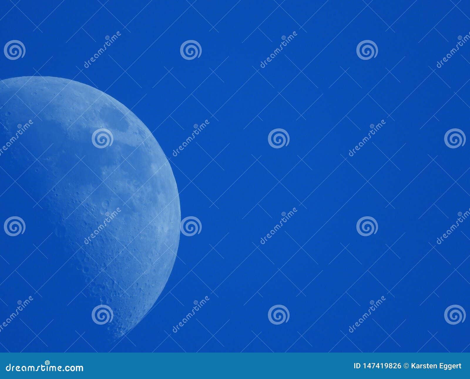 Crescent Moon in the Blue Afternoon Sky Stock Photo - Image of concept ...