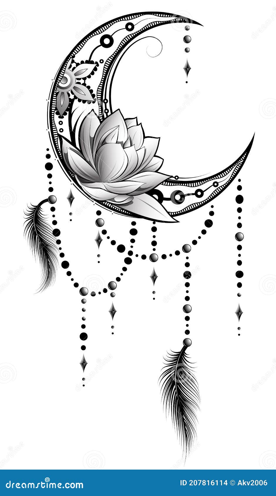 Boho chic flash tattoo design sun and moon set Vector Image