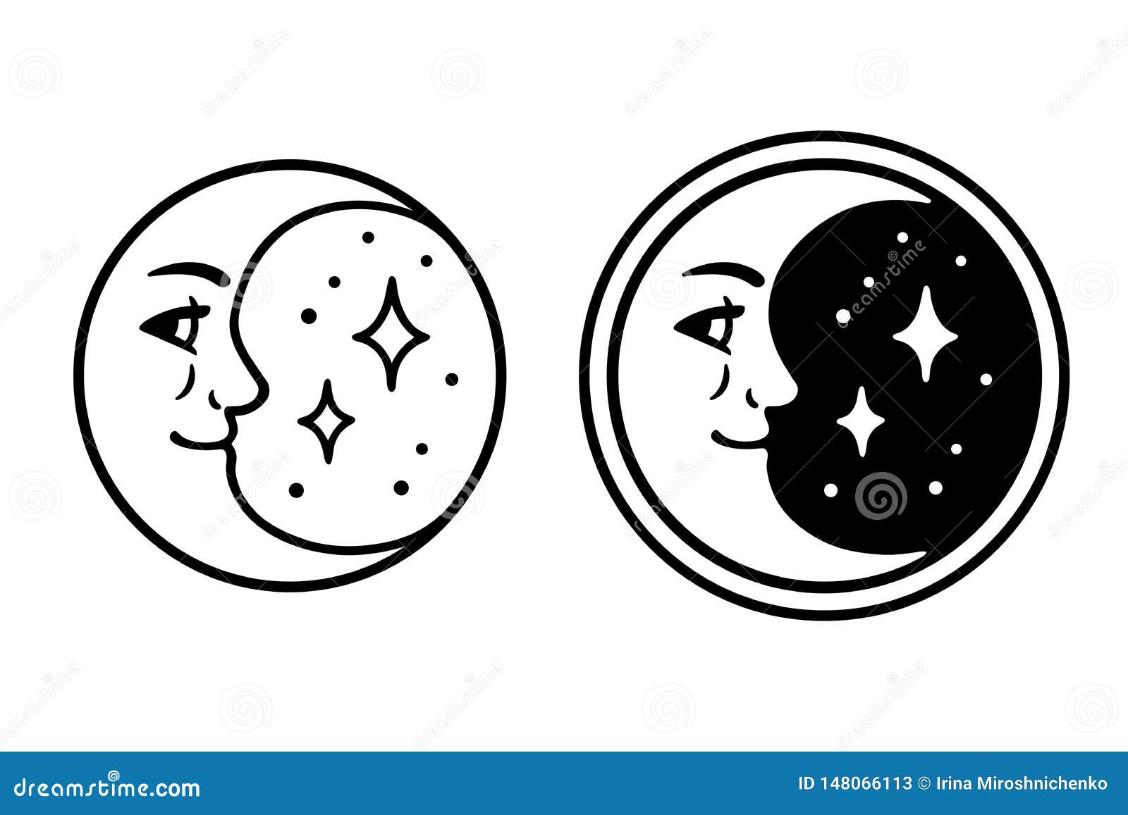 crescent moon face
