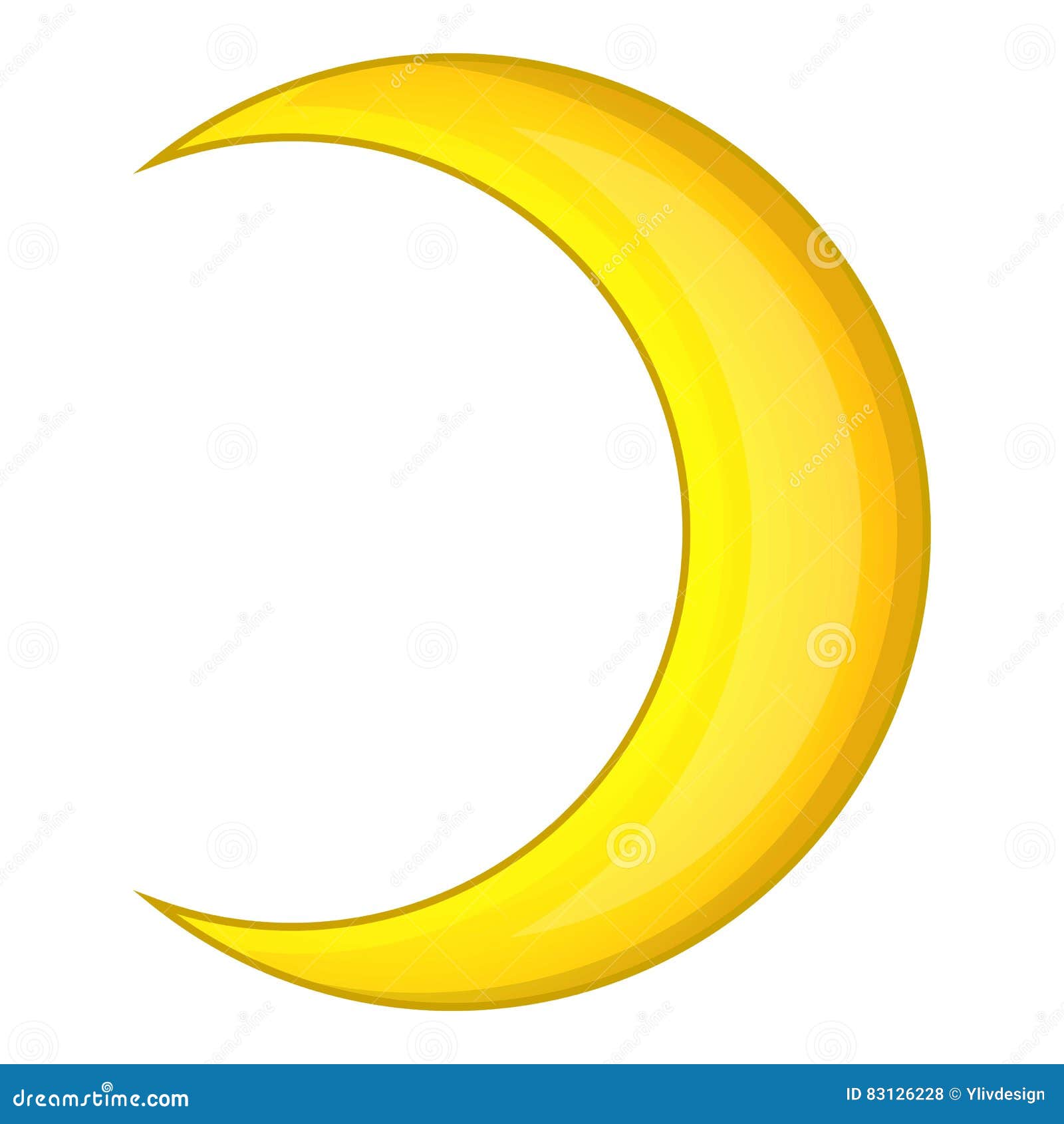 Crescent Moon Icon, Cartoon Style Stock Vector - Illustration of