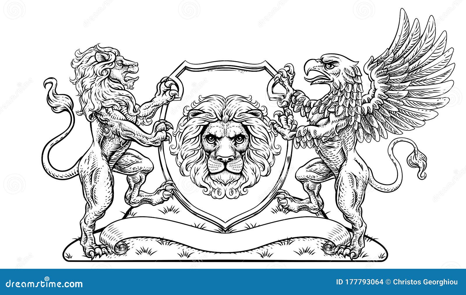 coat of arms crest griffin lion family shield seal
