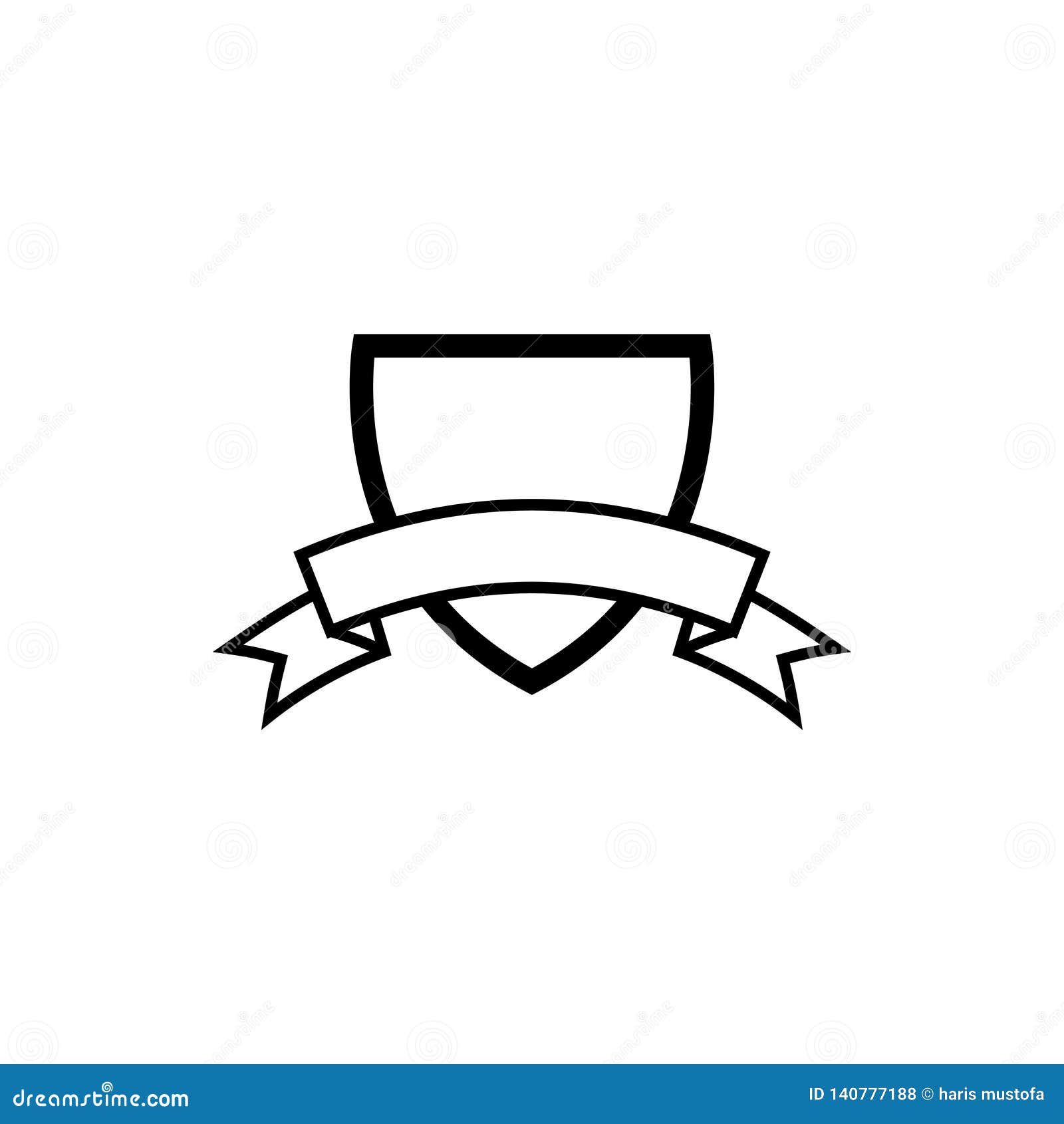 Shield shape with ribbon - Free shapes icons