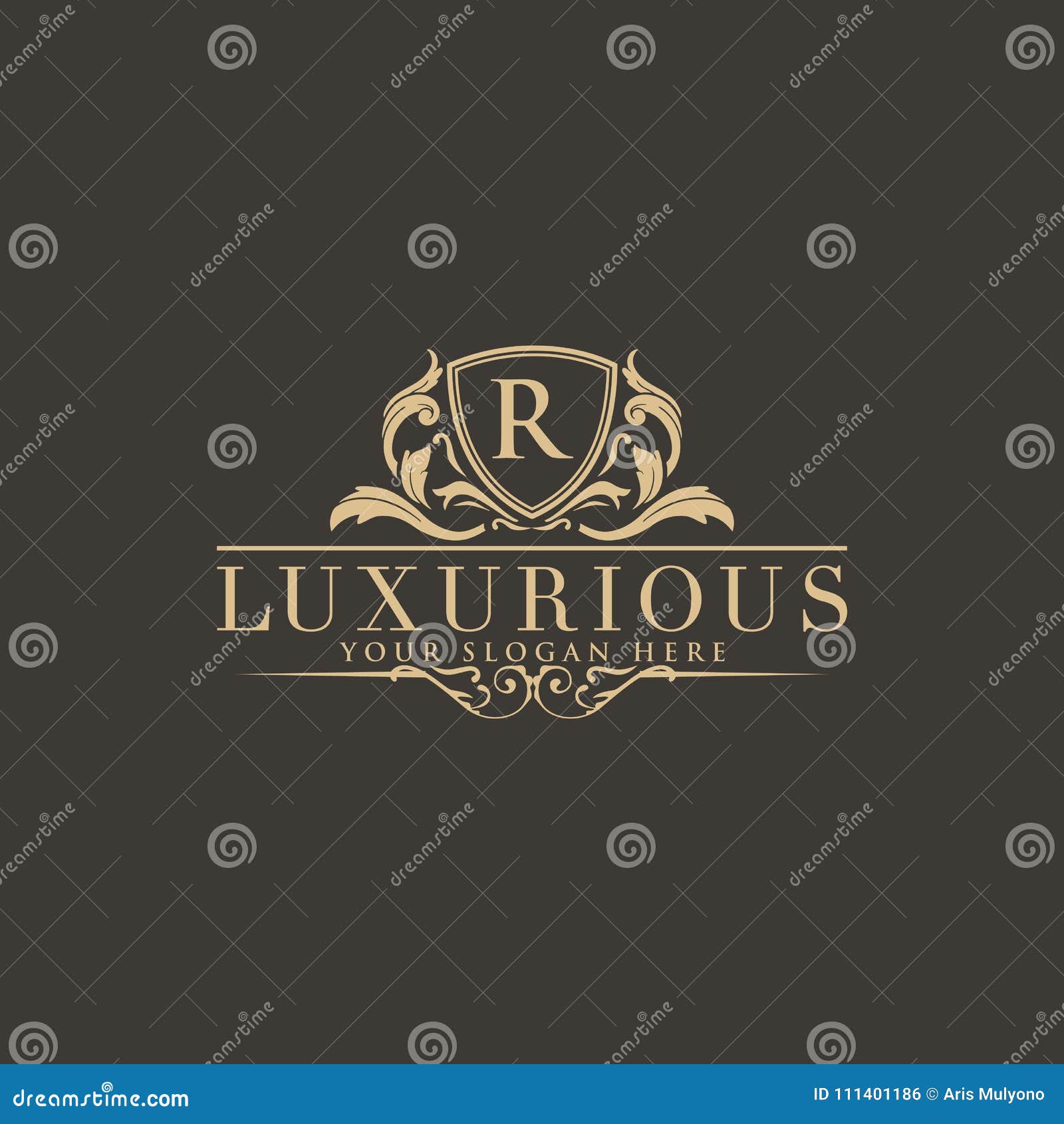 LV Logo monogram with crown up down side design template Stock