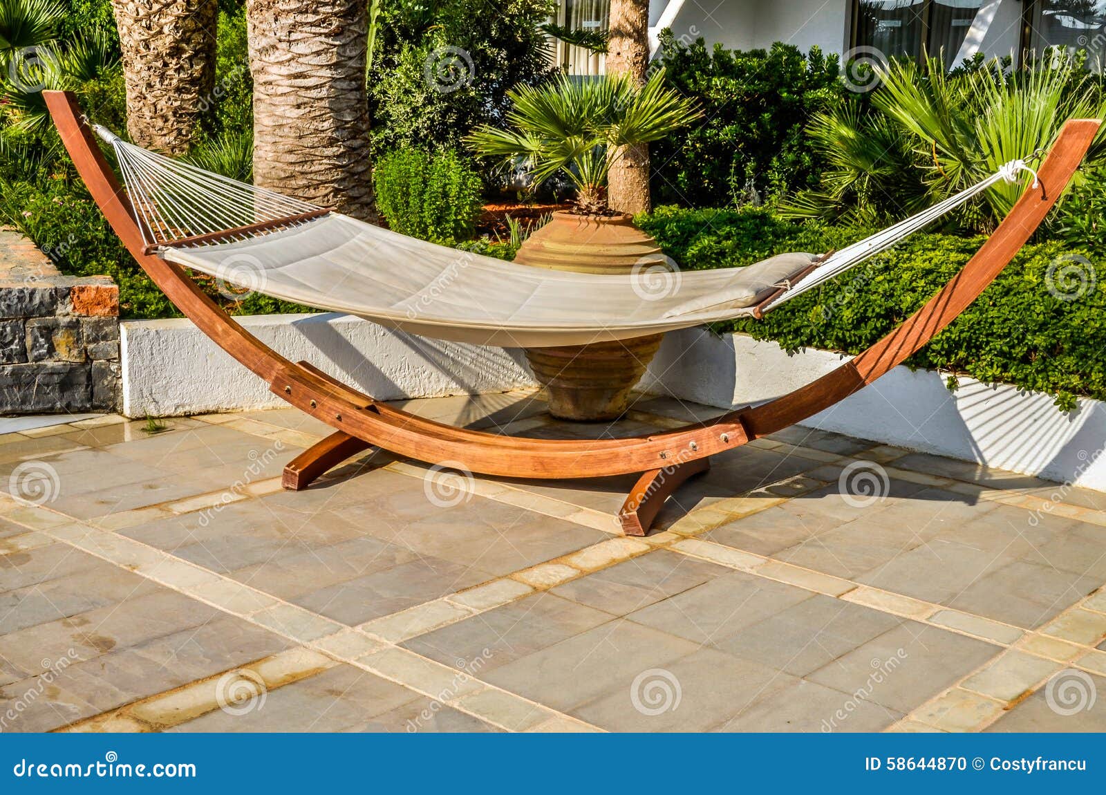 Crete, Greece Hammock at Luxury Exotic Resort Stock Photo Image of