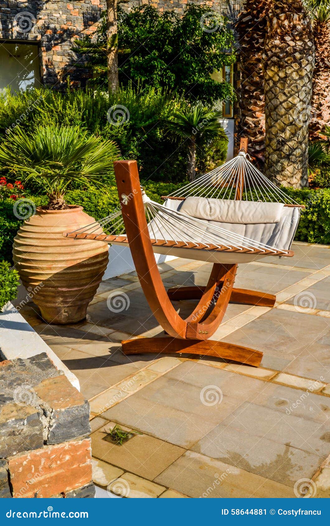 Crete, Greece Hammock at Luxury Exotic Resort Stock Image Image of