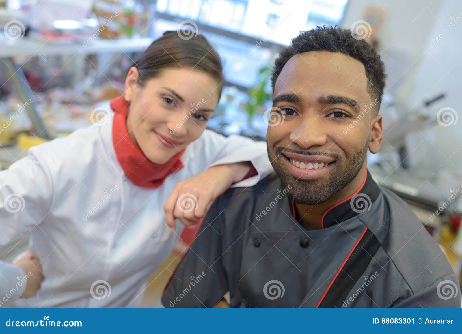 Crew Professional Cooks Working at Restaurant Kitchen Stock Image