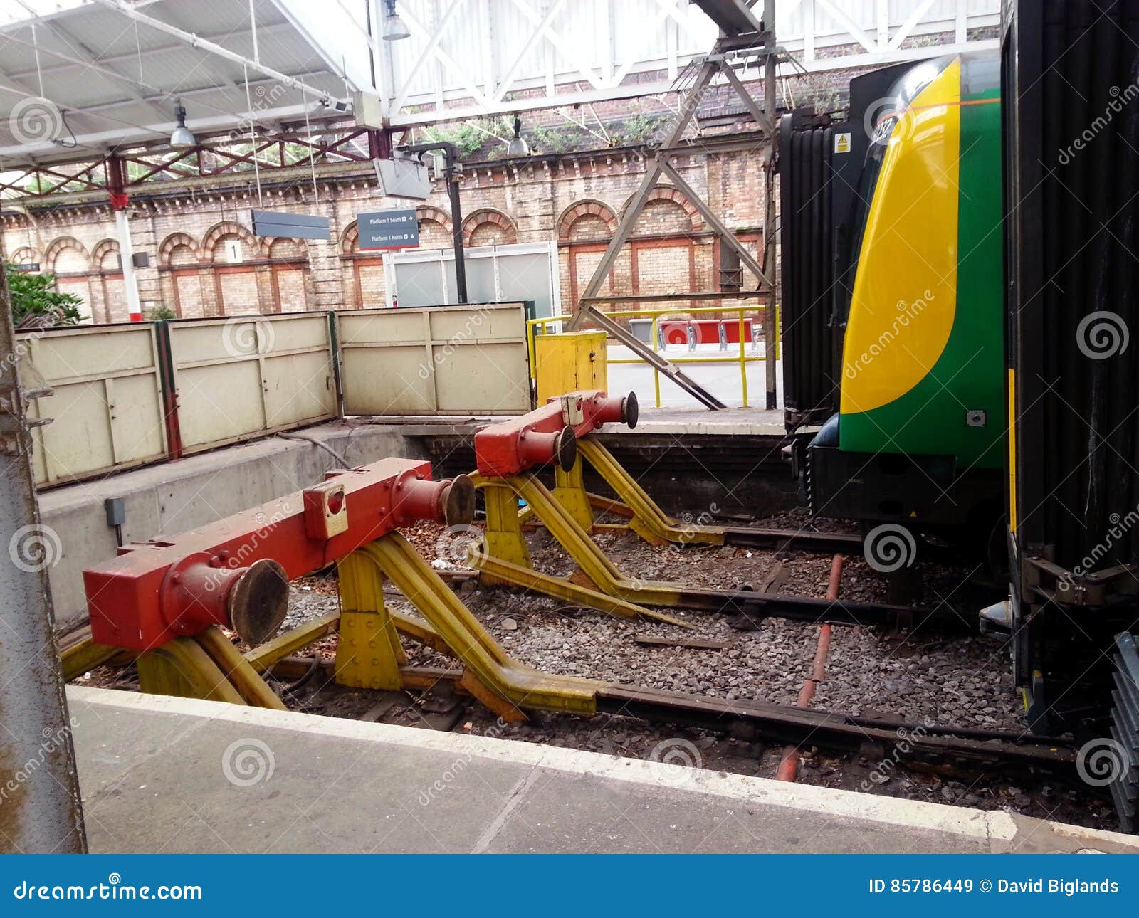 crewe, england - railway buffers