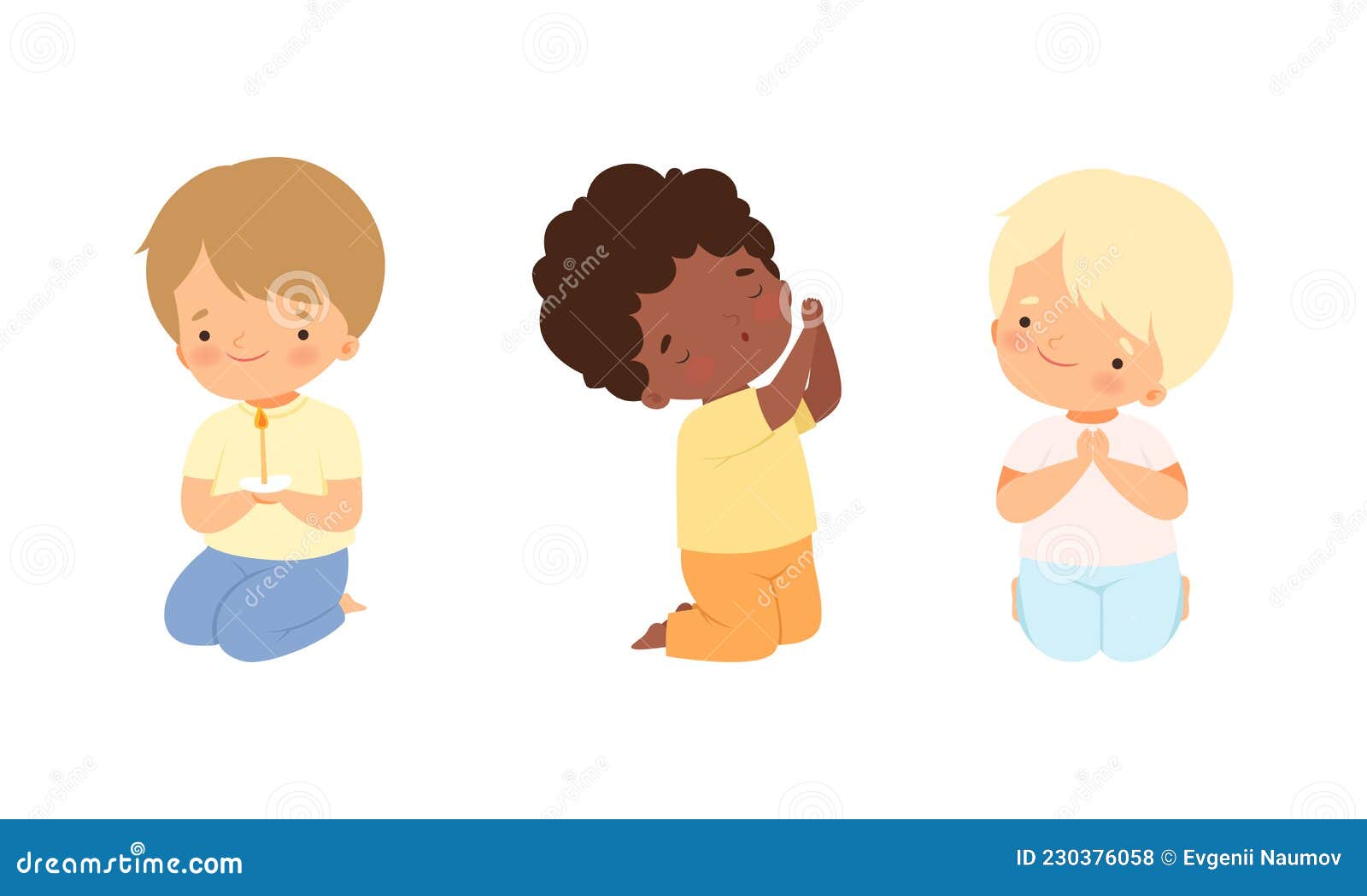 Crianças Pequenas Rezando Sentadas No Chão Com O Vetor De Joelhos Dobrados  Ilustração do Vetor - Ilustração de dobrado, inocente: 276993074