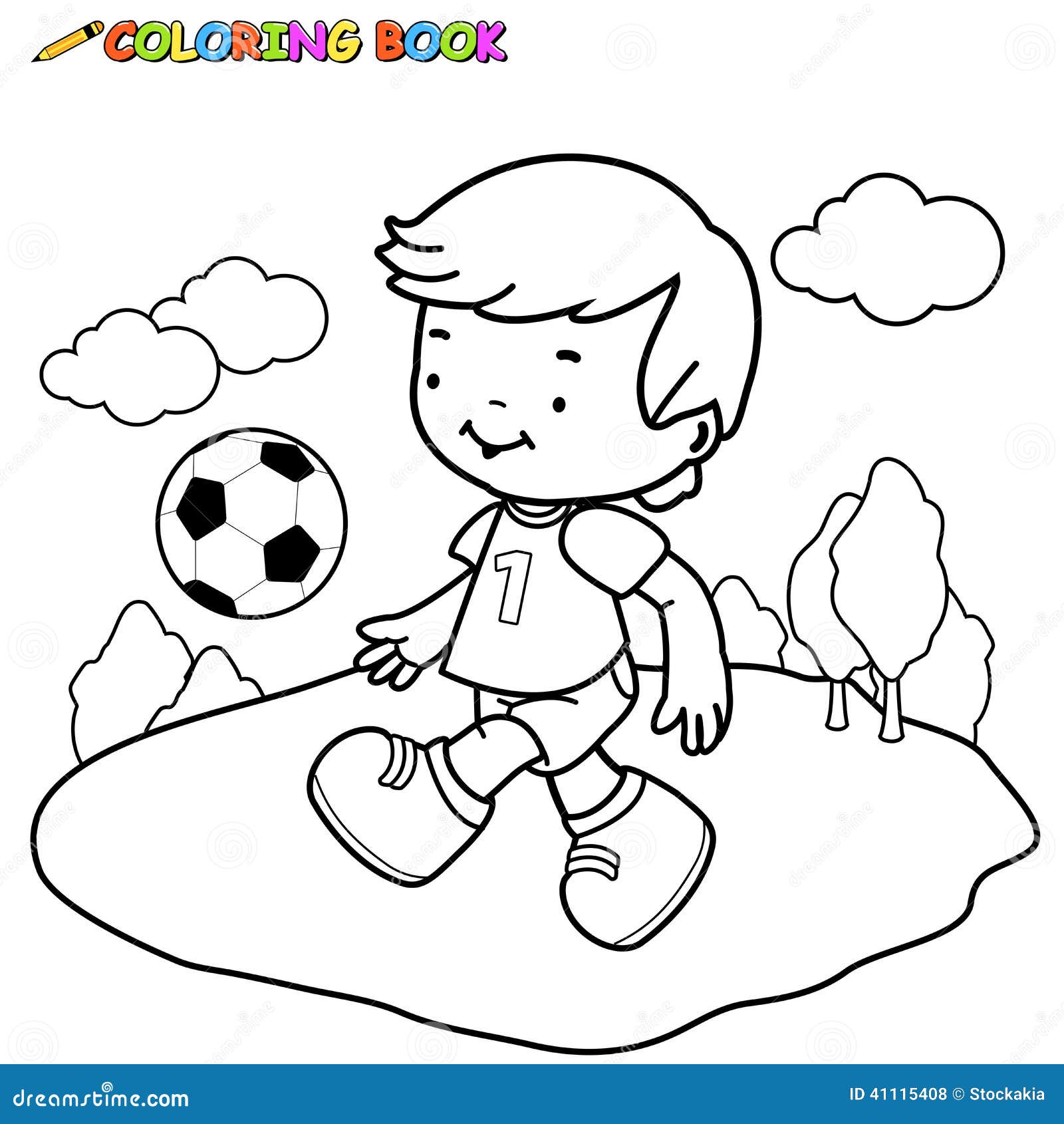 Desenho de Pessoa jogando bola para colorir