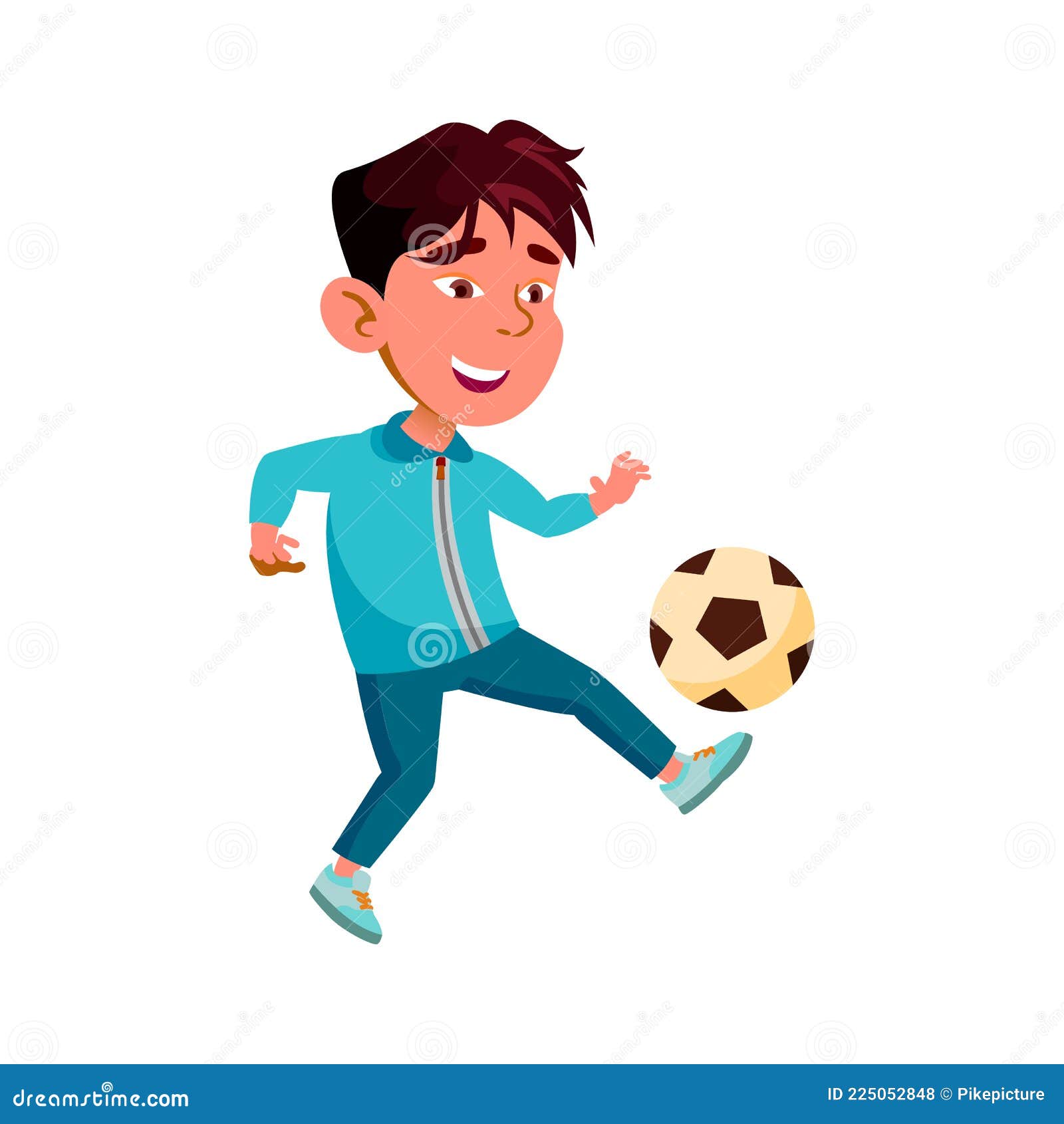 Ilustração em vetor de desenhos animados crianças jogando bola de