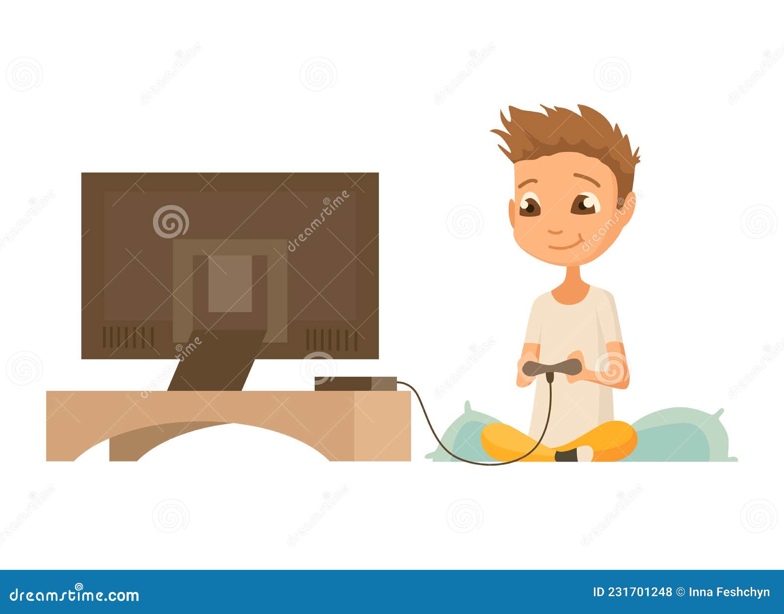 Personagem jogando videogame online