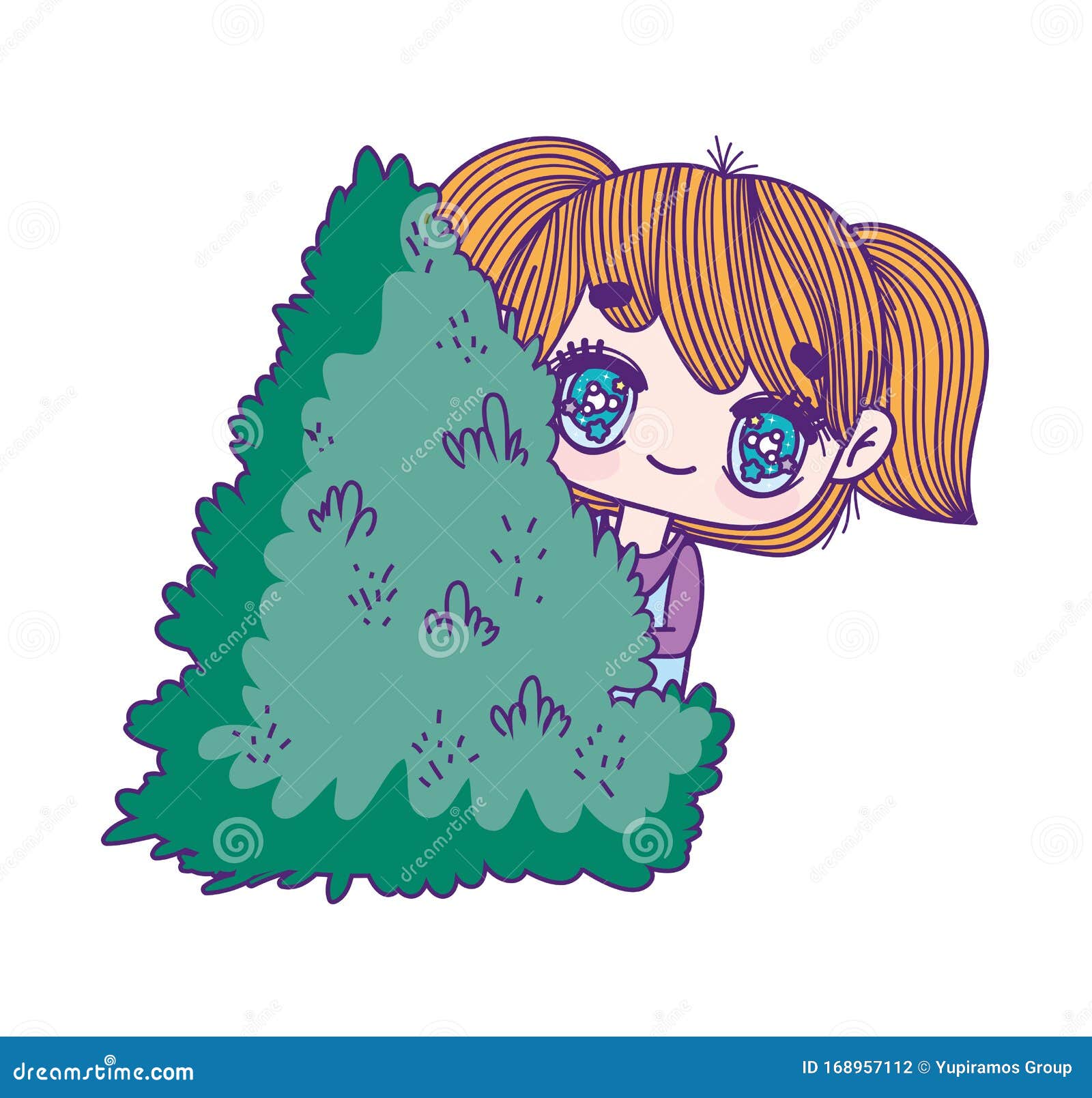 Crianças, Menino E Menina Anime Desenho Animado Floresta Campo