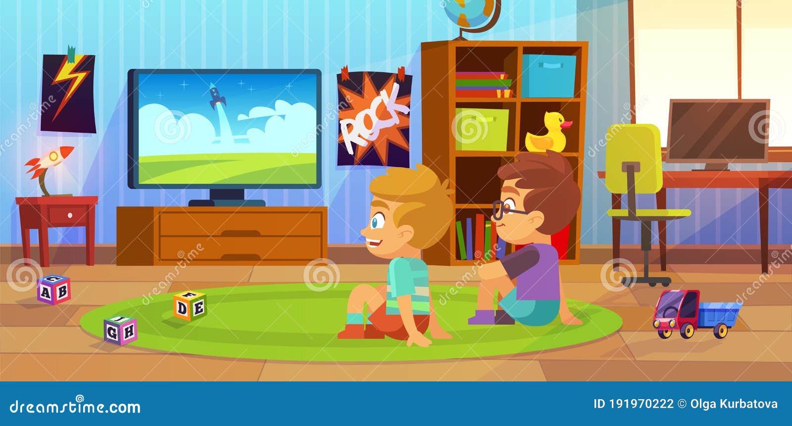 Tablet infantil e streaming noturno online para filmes de desenhos animados  ou jogos educativos antes de dormir em um forte de cobertores com um  aplicativo divertido menino e menina animados compartilhando leitura e  vício em internet