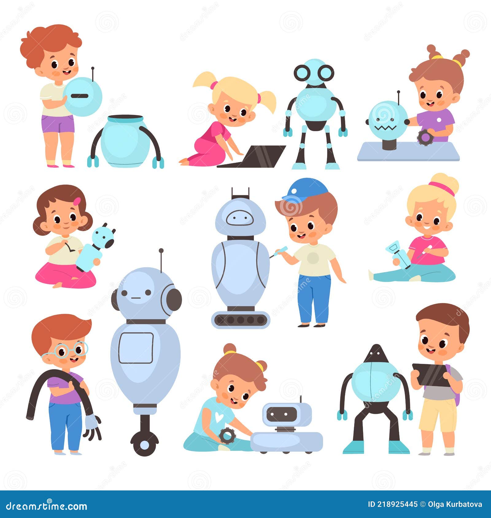 Robôs Dróides Encontrar Dois Mesmo Jogo Desenhos Animados Crianças