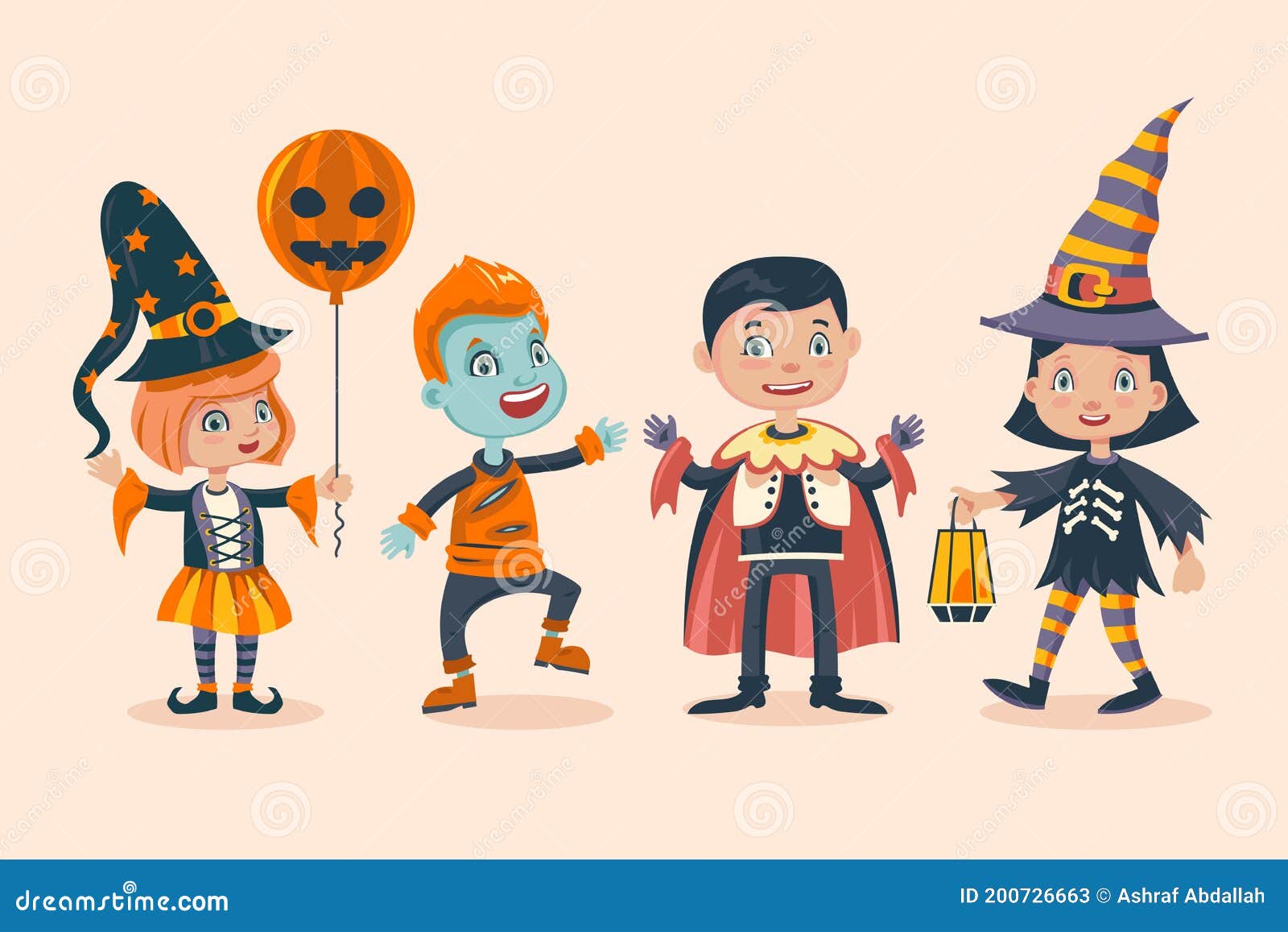 fantasias engraçadas de criança de halloween. feliz dia das bruxas,  ilustração vetorial aquarela 12023632 Vetor no Vecteezy
