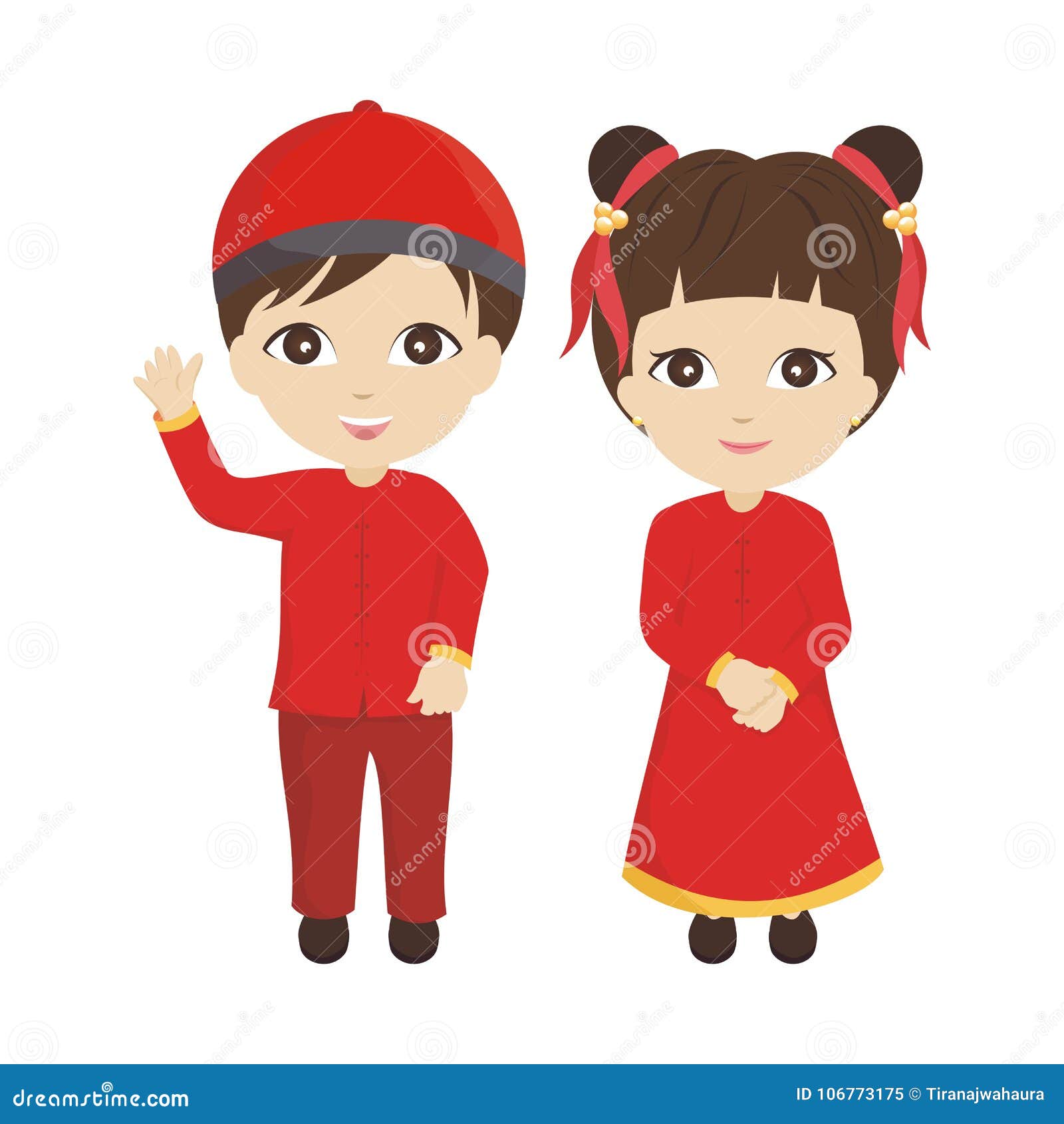 Crianças, Menino E Menina Chineses Dos Desenhos Animados Ilustração do  Vetor - Ilustração de chinês, menina: 106773175