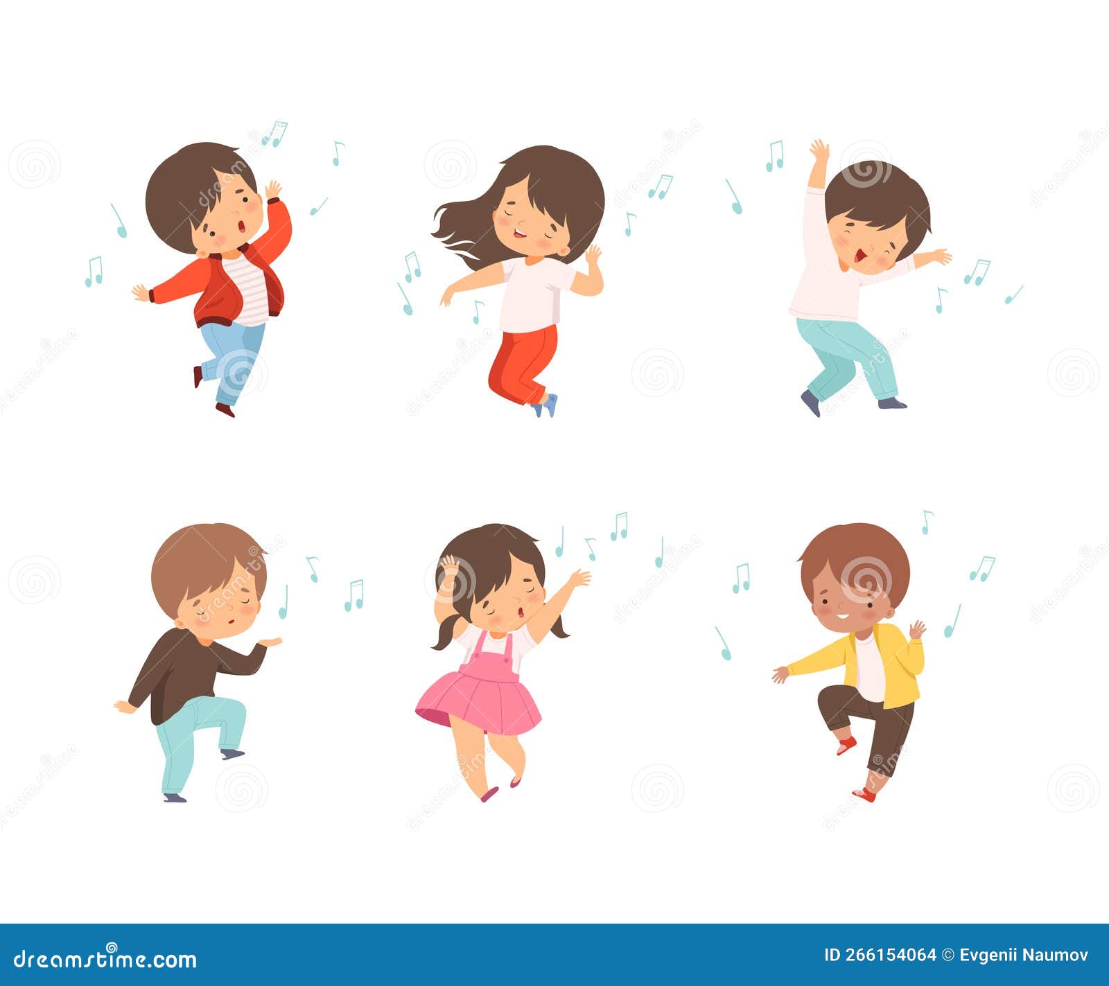 Um desenho animado de crianças tocando música e cantando