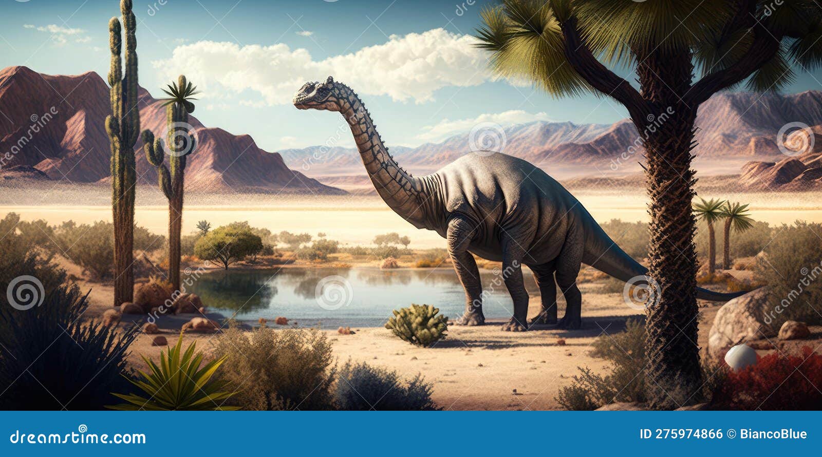 Criatura pré-histórica ou dinossauro na natureza selvagem desenho