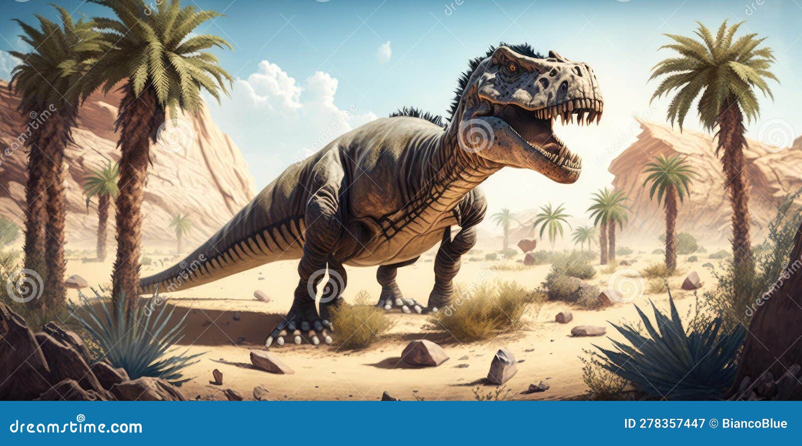 Criatura pré-histórica ou dinossauro na natureza selvagem desenho